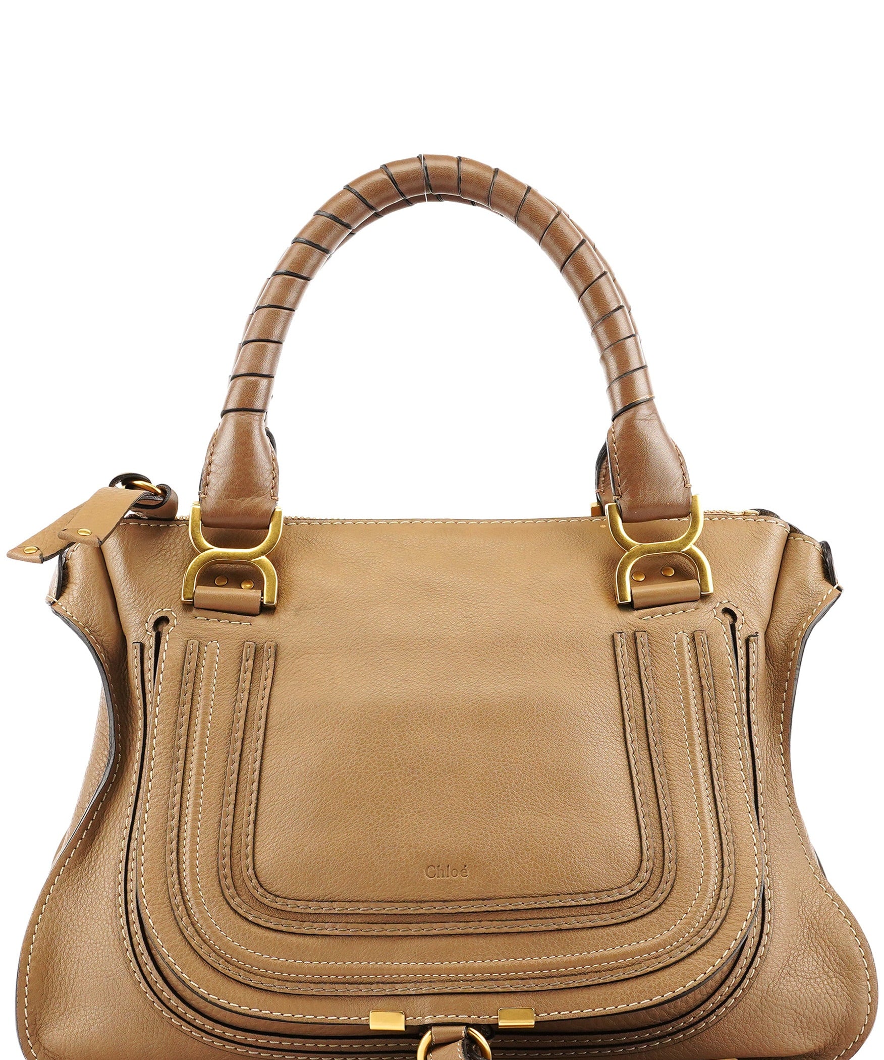 Chloe Light Brown Leather Marcie Shoulder Bag