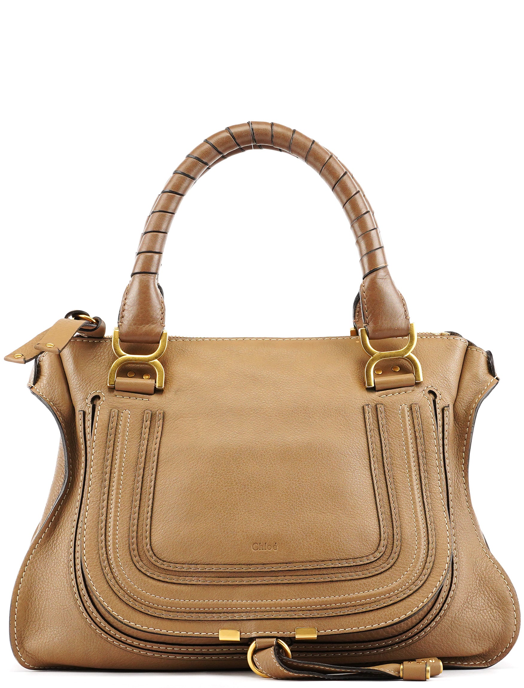 Chloé Sac porté épaule Marcie en cuir marron clair