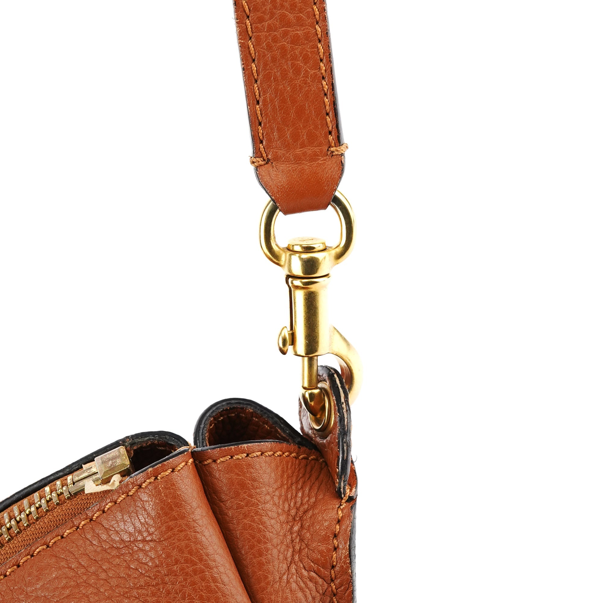 Chloe Light Brown Leather Marcie Shoulder Bag