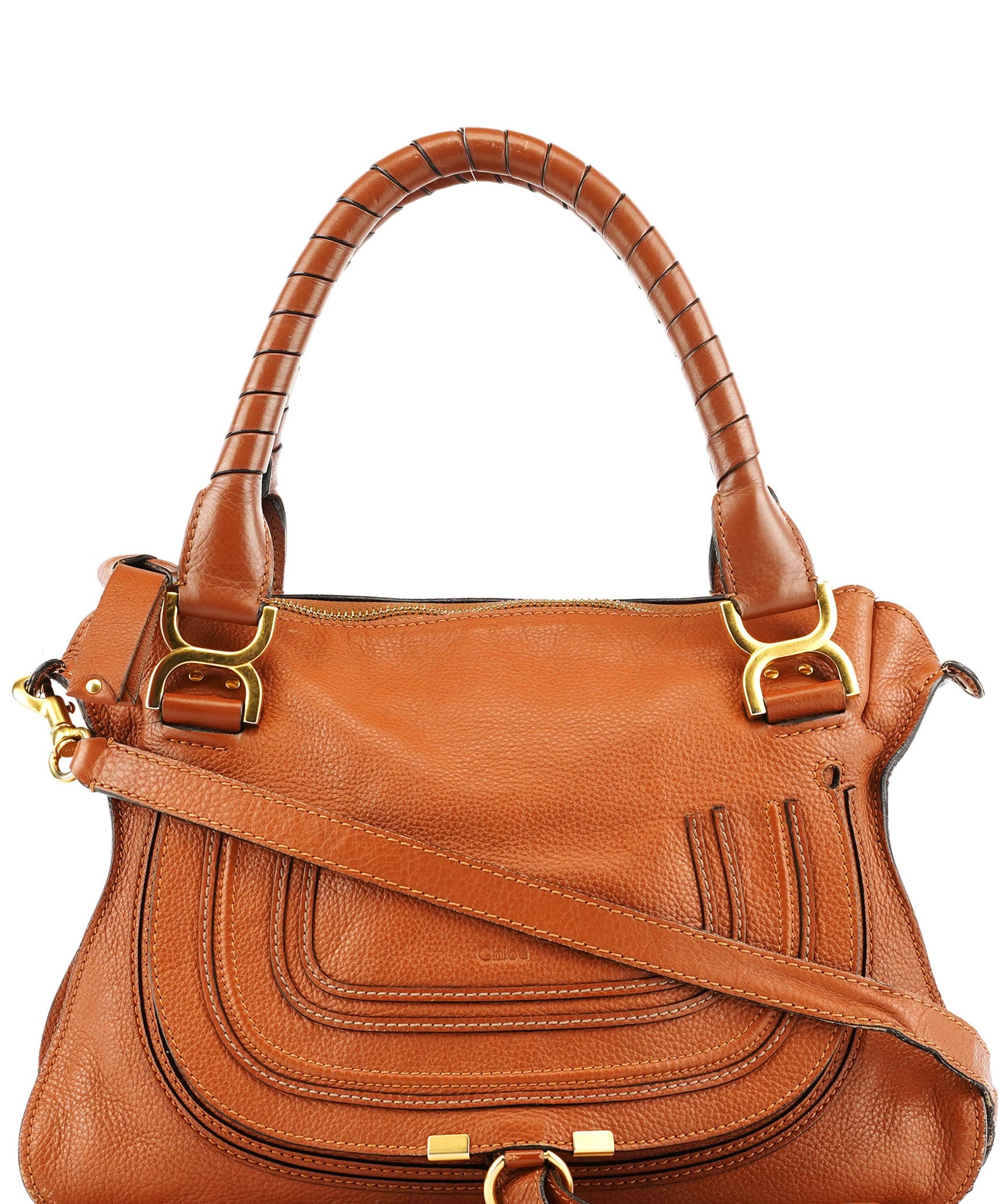 Chloe Light Brown Leather Marcie Shoulder Bag