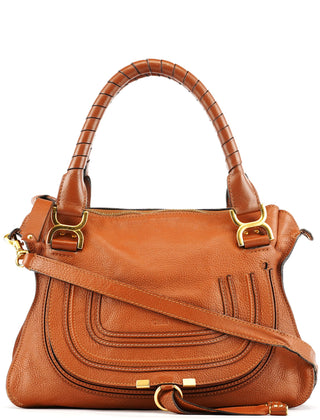 Chloe Light Brown Leather Marcie Shoulder Bag