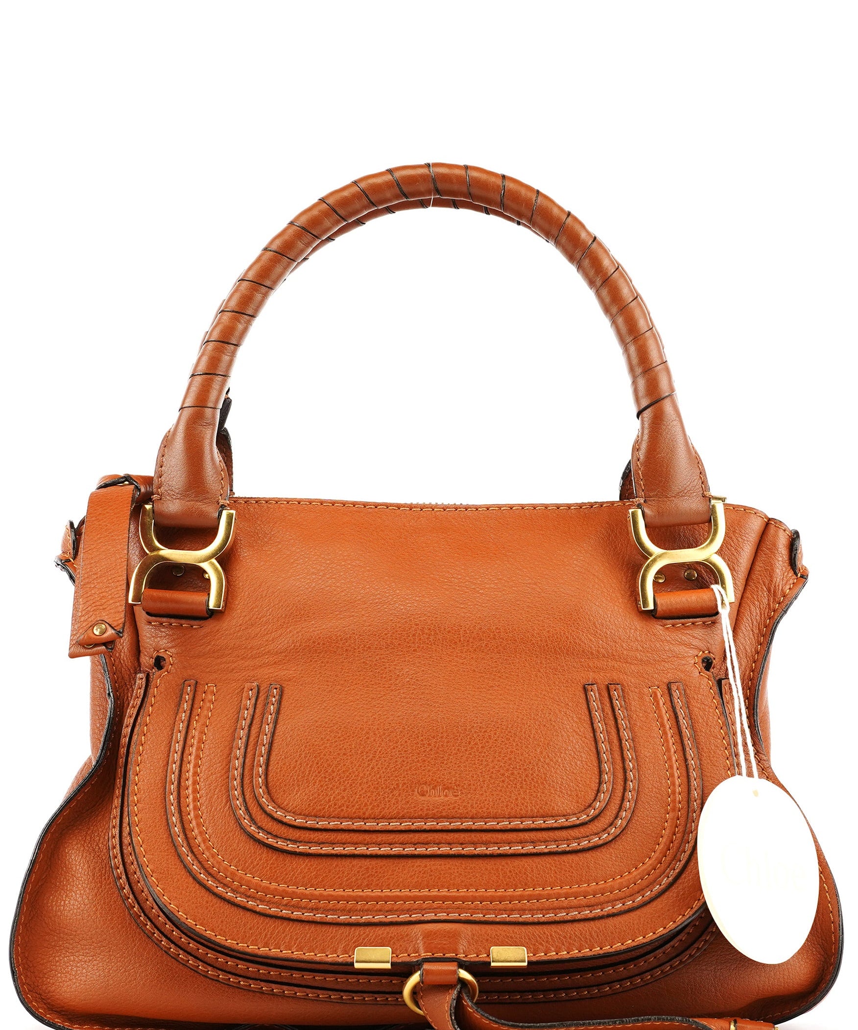 Chloe Light Brown Leather Marcie Shoulder Bag