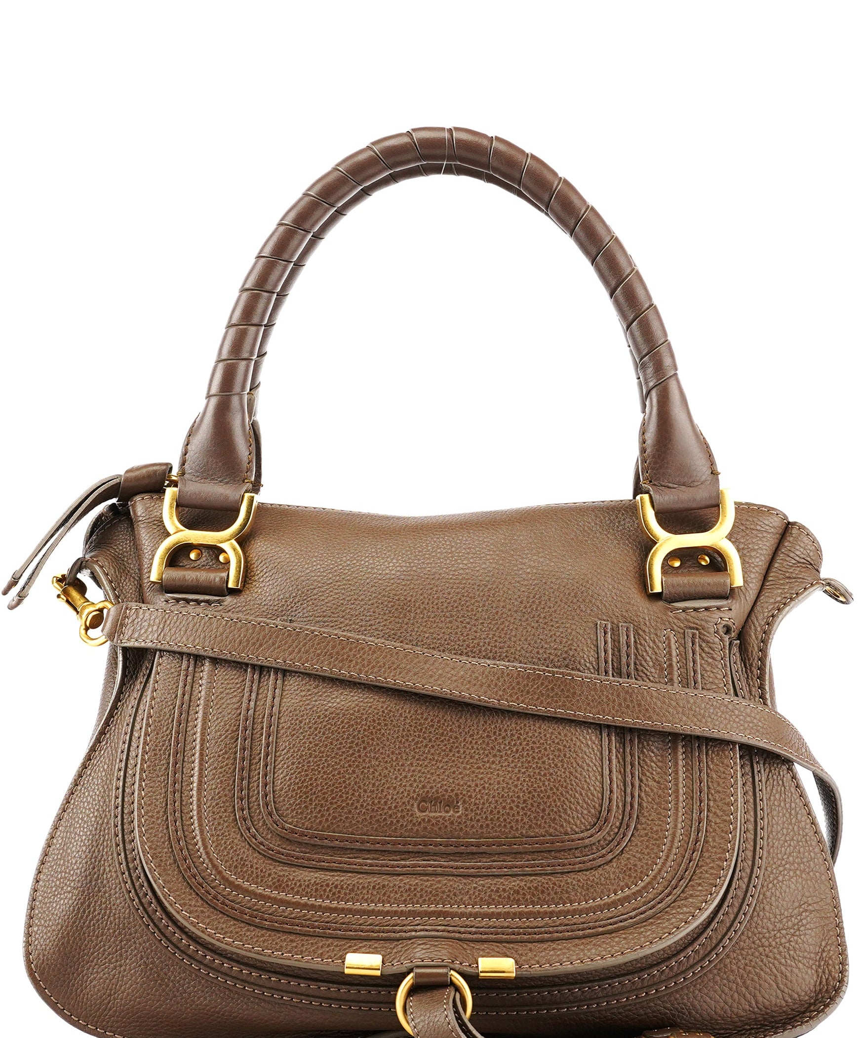 Chloe Light Brown Leather Marcie Shoulder Bag