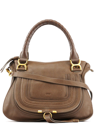 Chloe Light Brown Leather Marcie Shoulder Bag