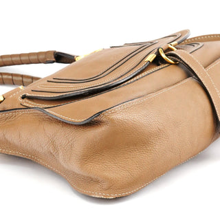Chloe Light Brown Leather Marcie Shoulder Bag