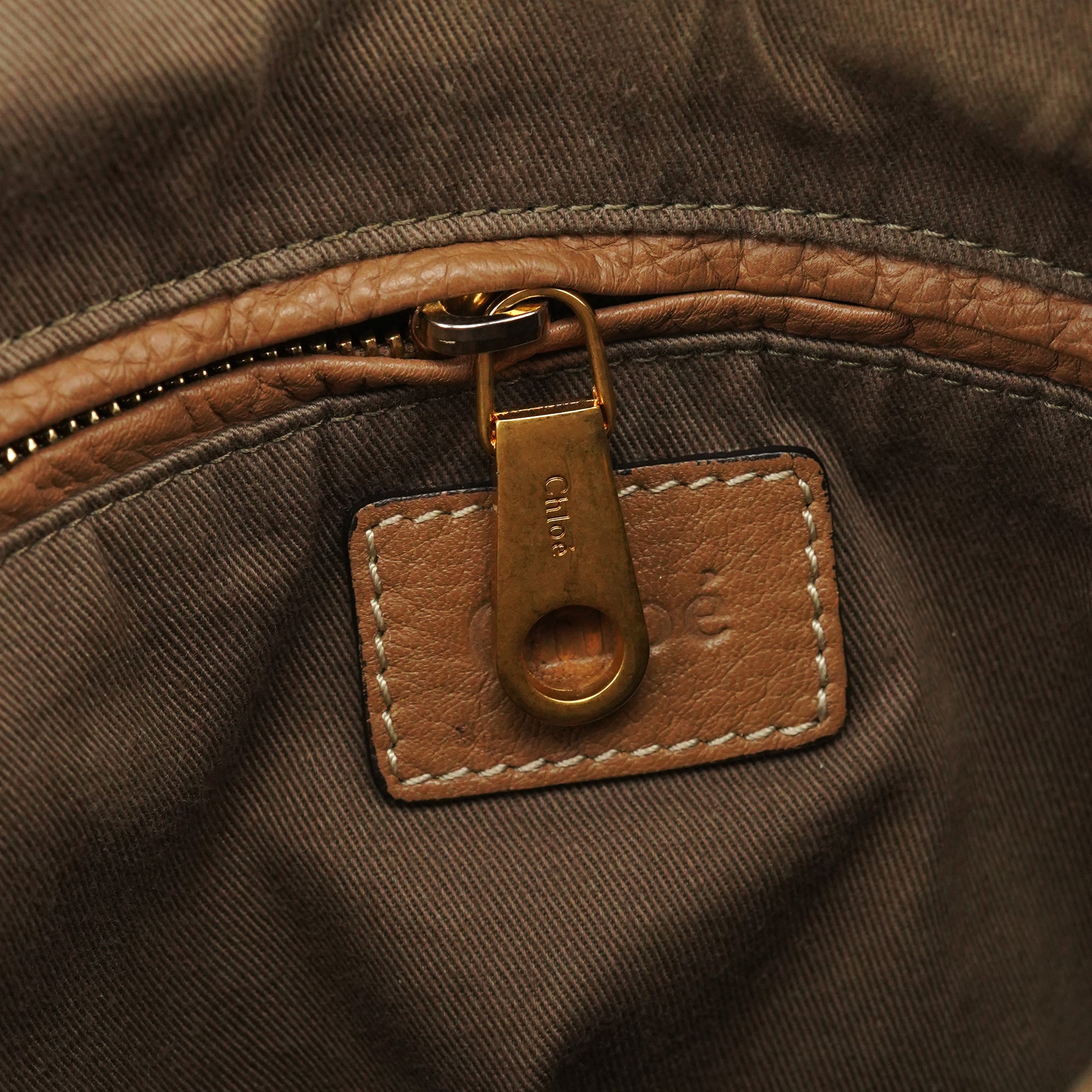 Chloe Light Brown Leather Marcie Shoulder Bag