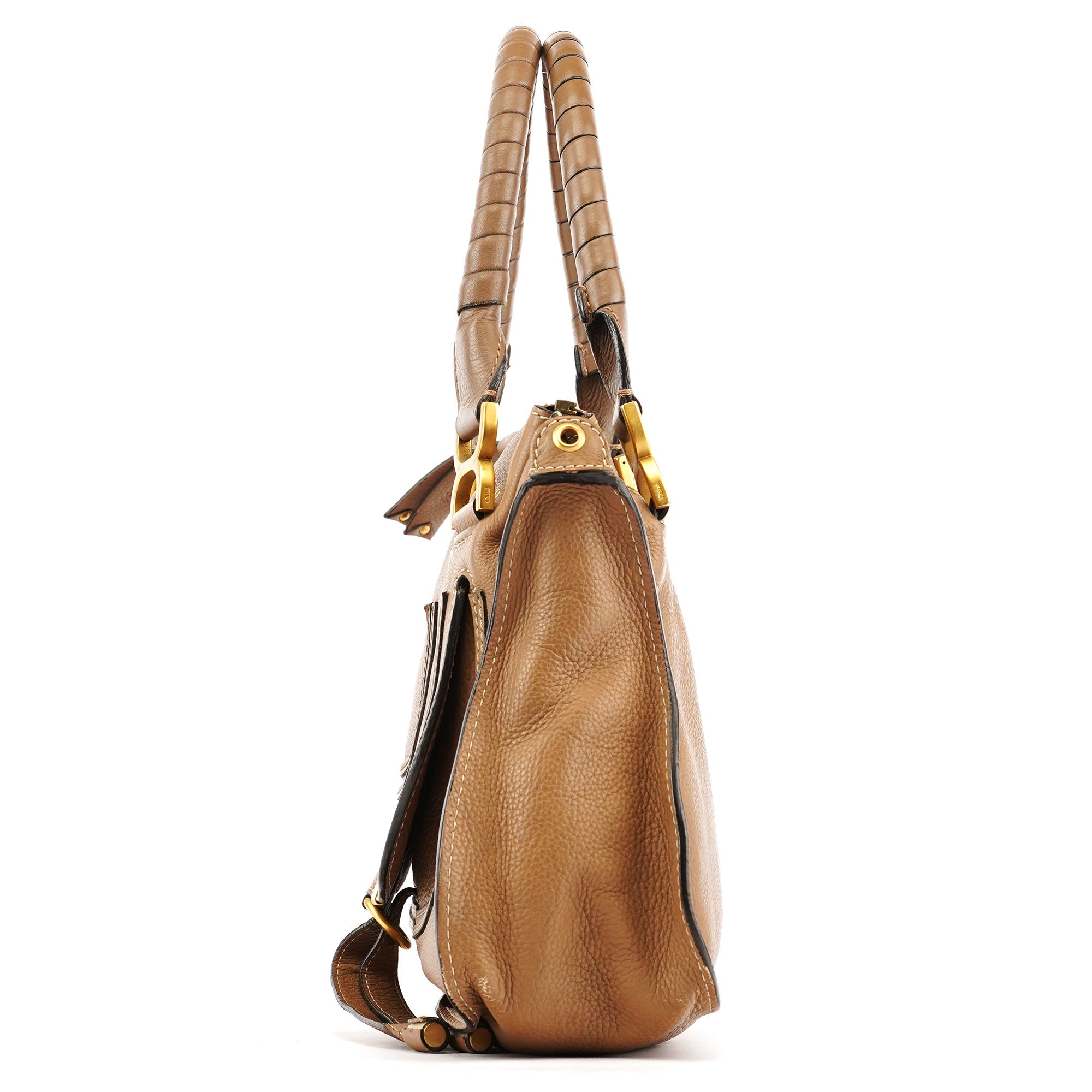 Chloe Light Brown Leather Marcie Shoulder Bag