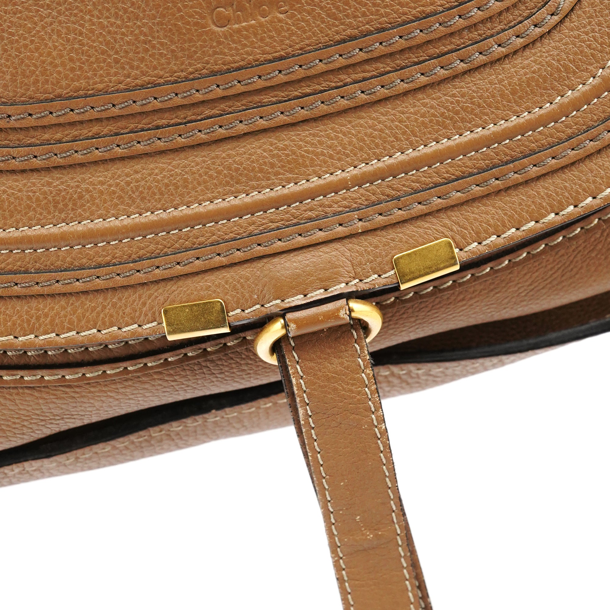 Chloe Light Brown Leather Marcie Shoulder Bag