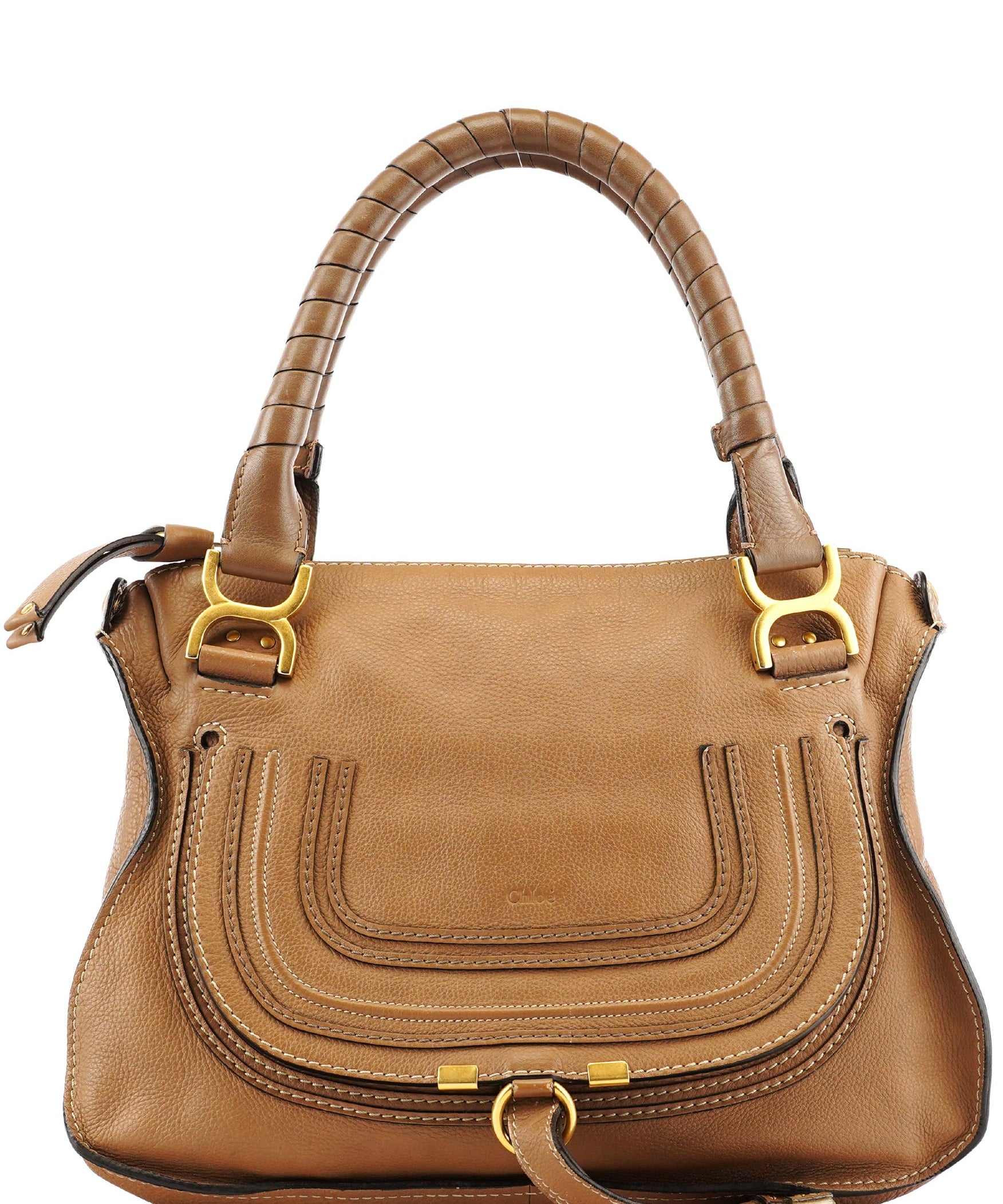 Chloe Light Brown Leather Marcie Shoulder Bag