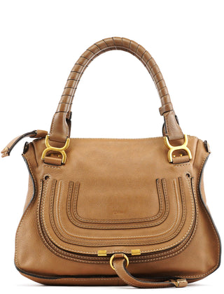 Chloe Light Brown Leather Marcie Shoulder Bag