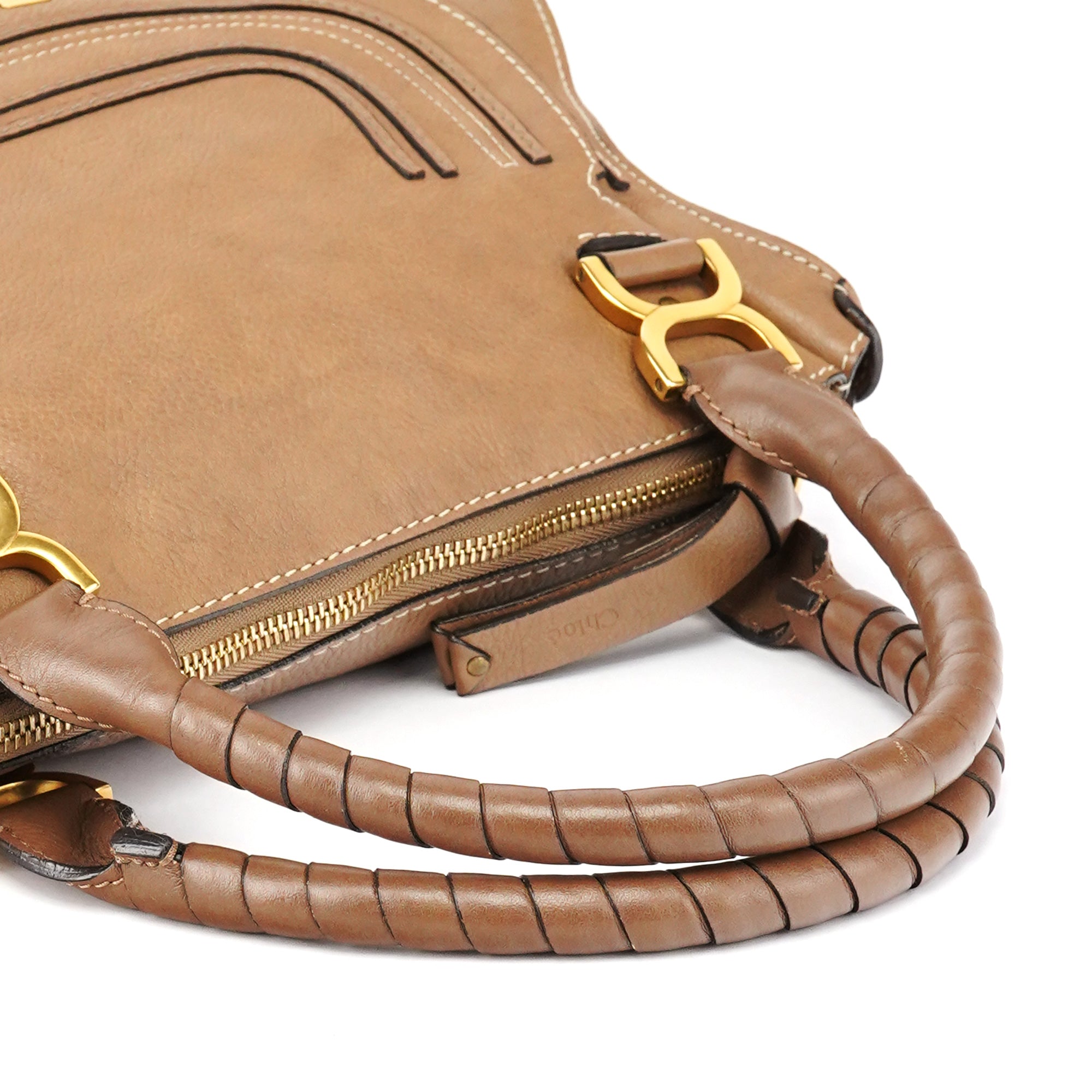 Chloe Light Brown Leather Marcie Shoulder Bag