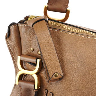 Chloe Light Brown Leather Marcie Shoulder Bag