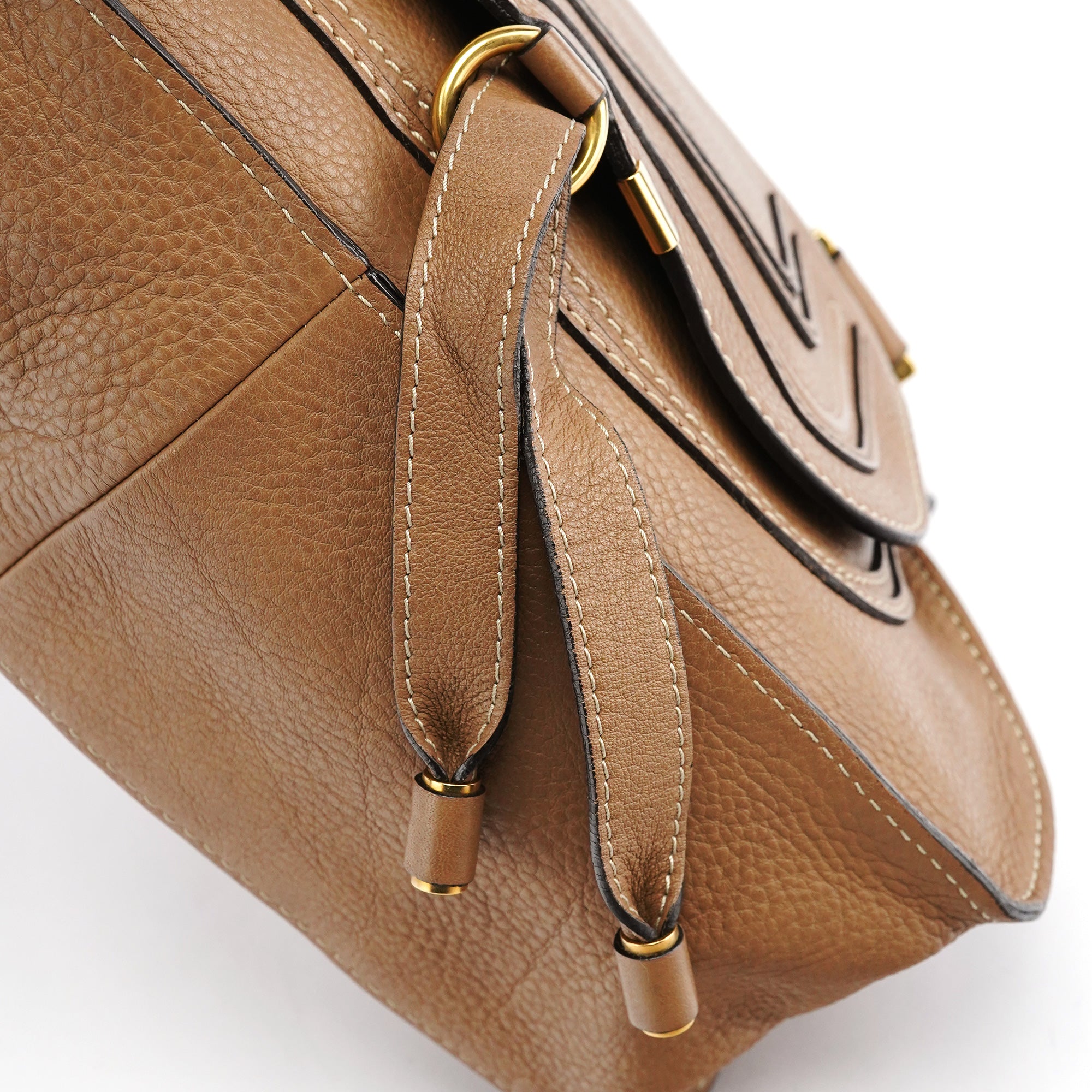 Chloe Light Brown Leather Marcie Shoulder Bag