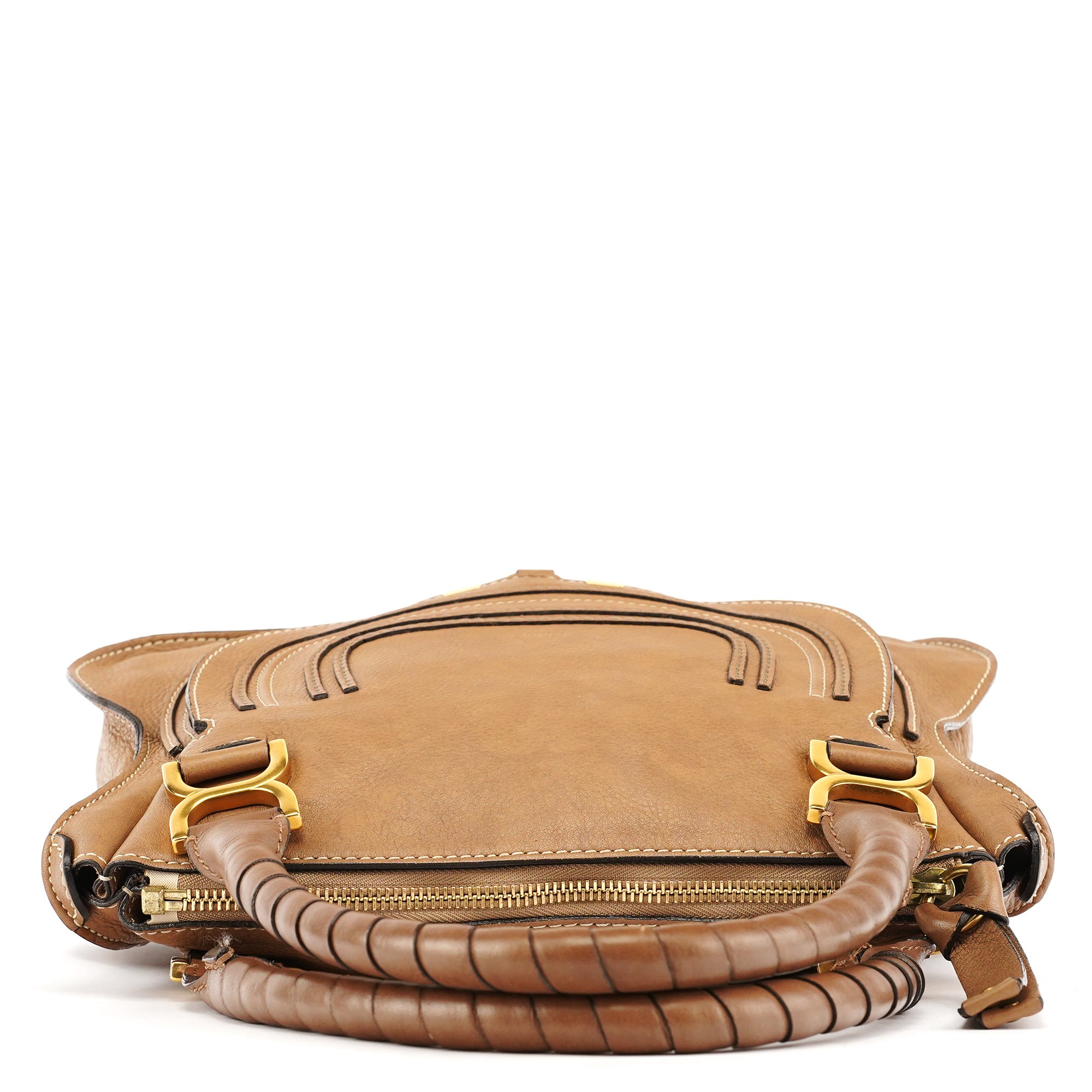 Chloe Light Brown Leather Marcie Shoulder Bag
