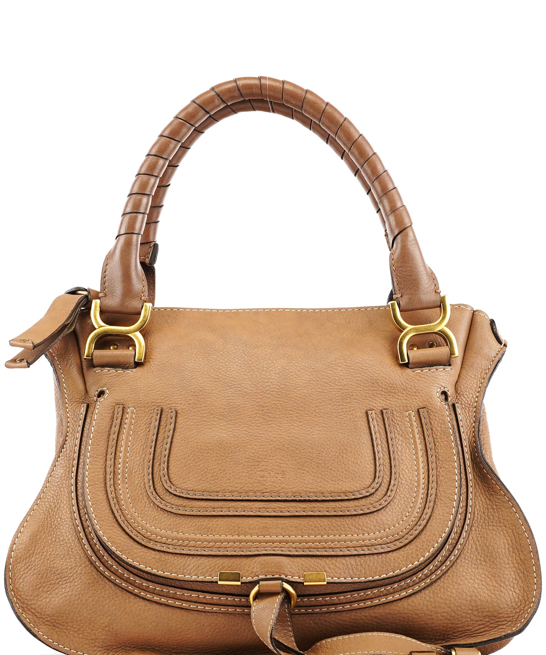 Chloe Light Brown Leather Marcie Shoulder Bag