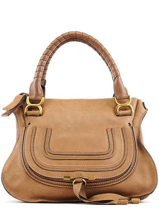 Chloe Light Brown Leather Marcie Shoulder Bag