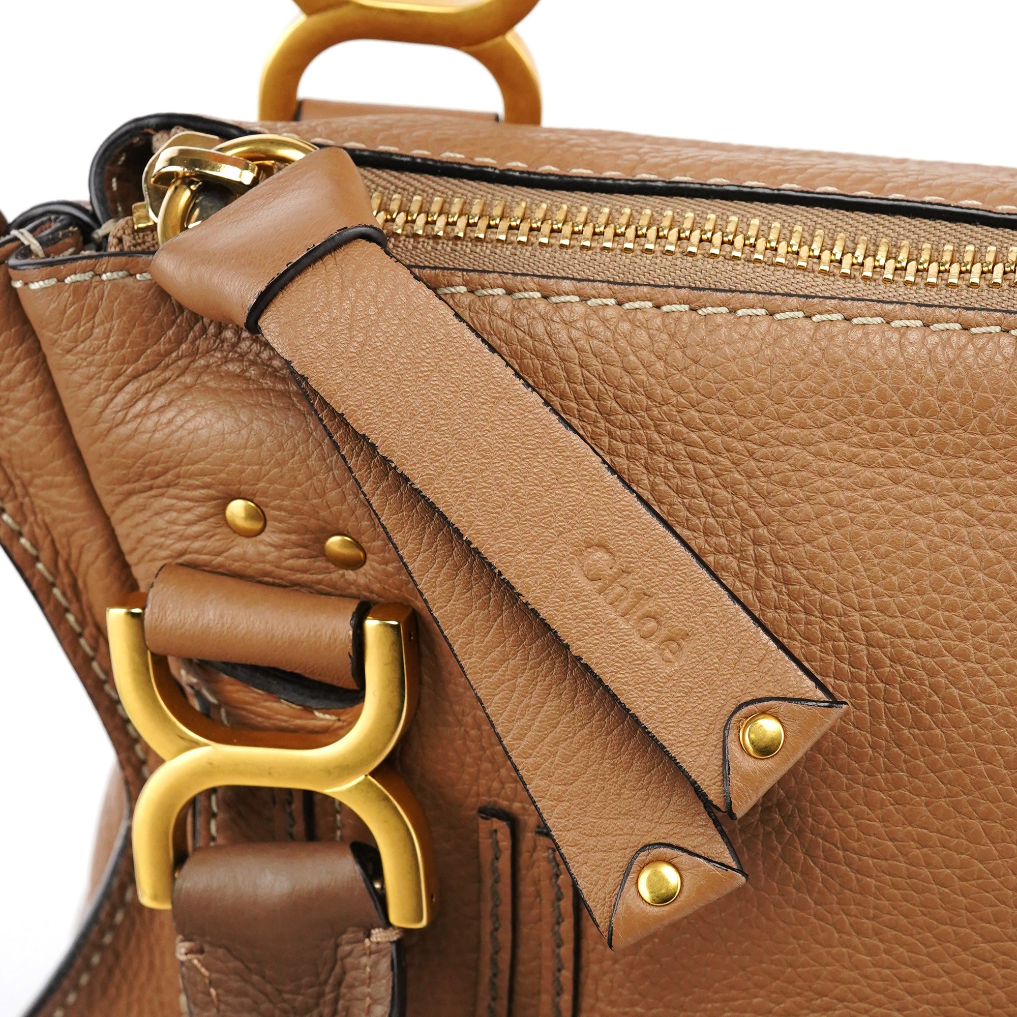 Chloe Light Brown Leather Marcie Shoulder Bag