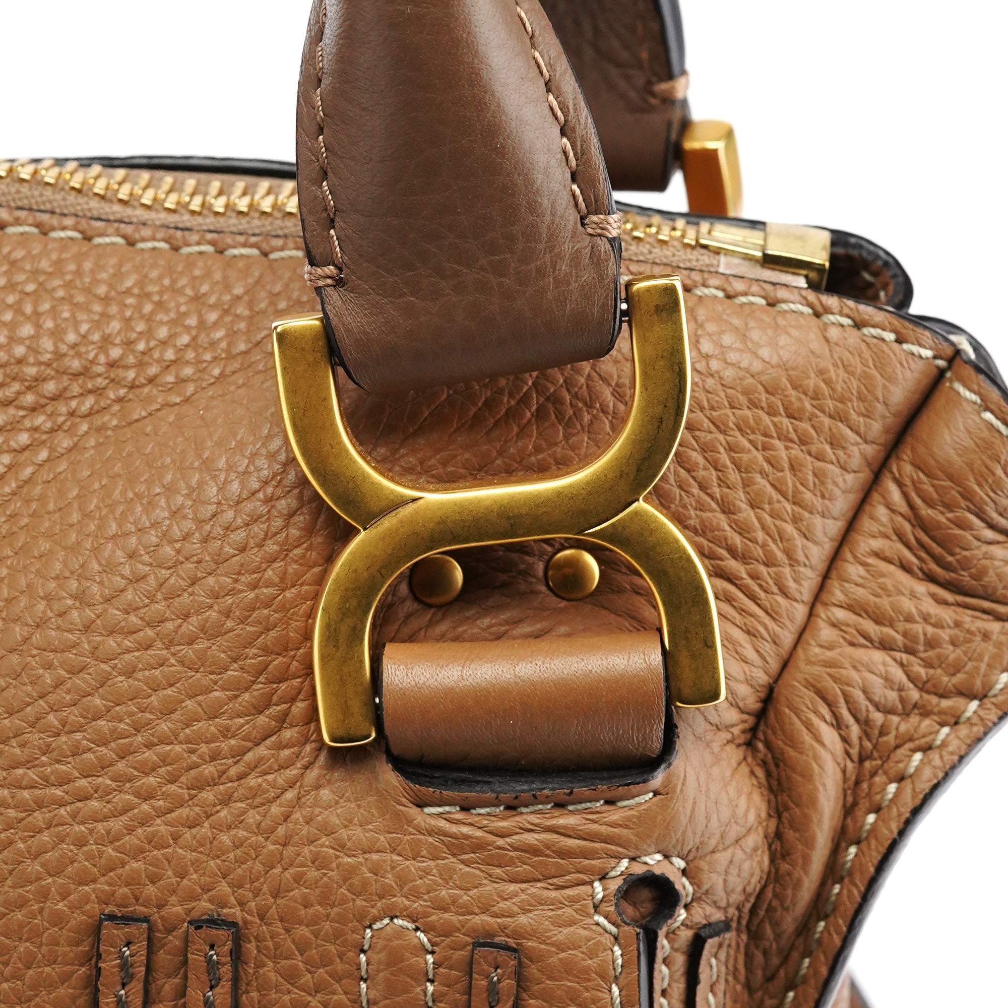 Chloe Light Brown Leather Marcie Shoulder Bag