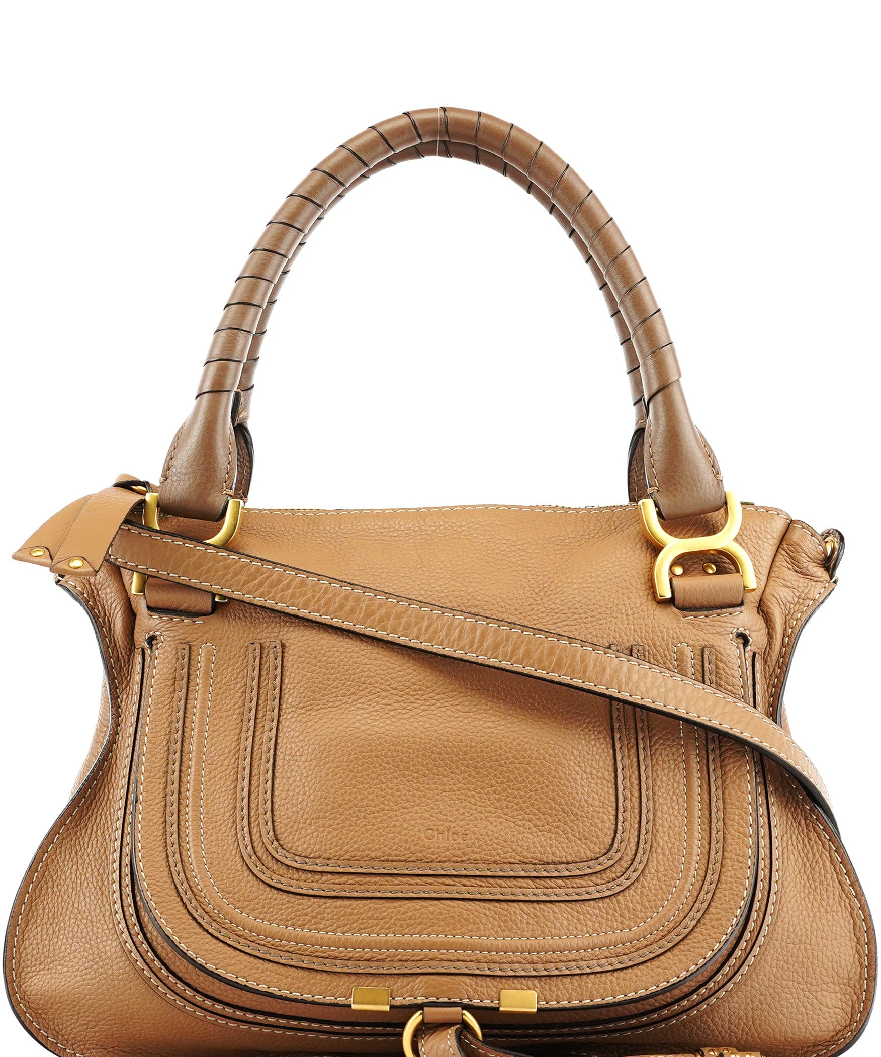 Chloe Light Brown Leather Marcie Shoulder Bag