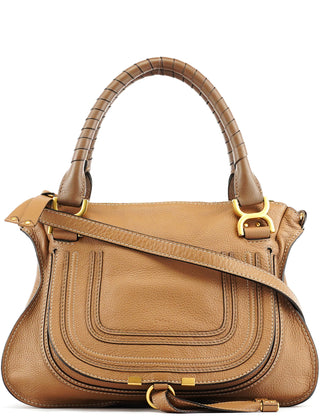 Chloe Light Brown Leather Marcie Shoulder Bag