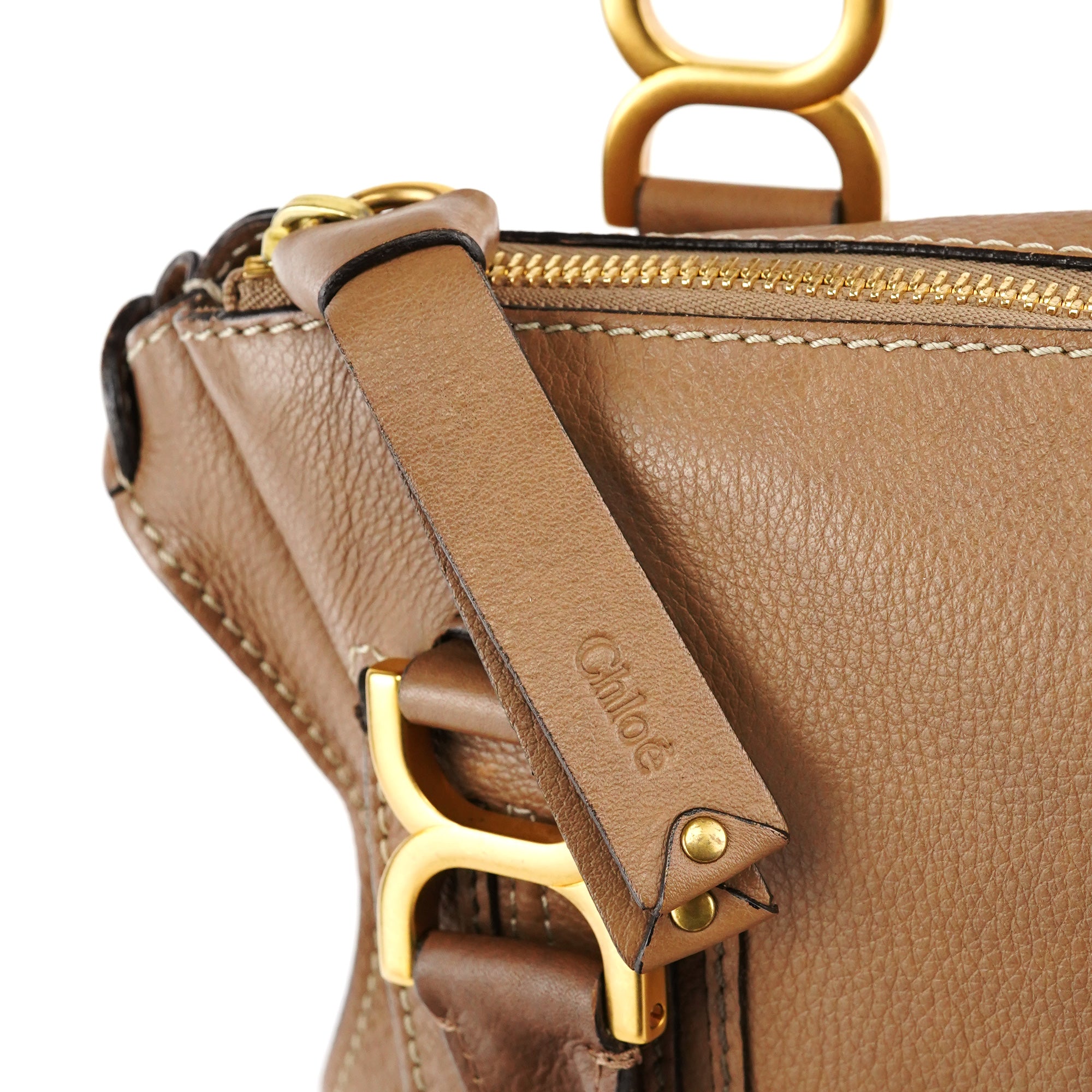Chloé Sac porté épaule Marcie en cuir marron clair