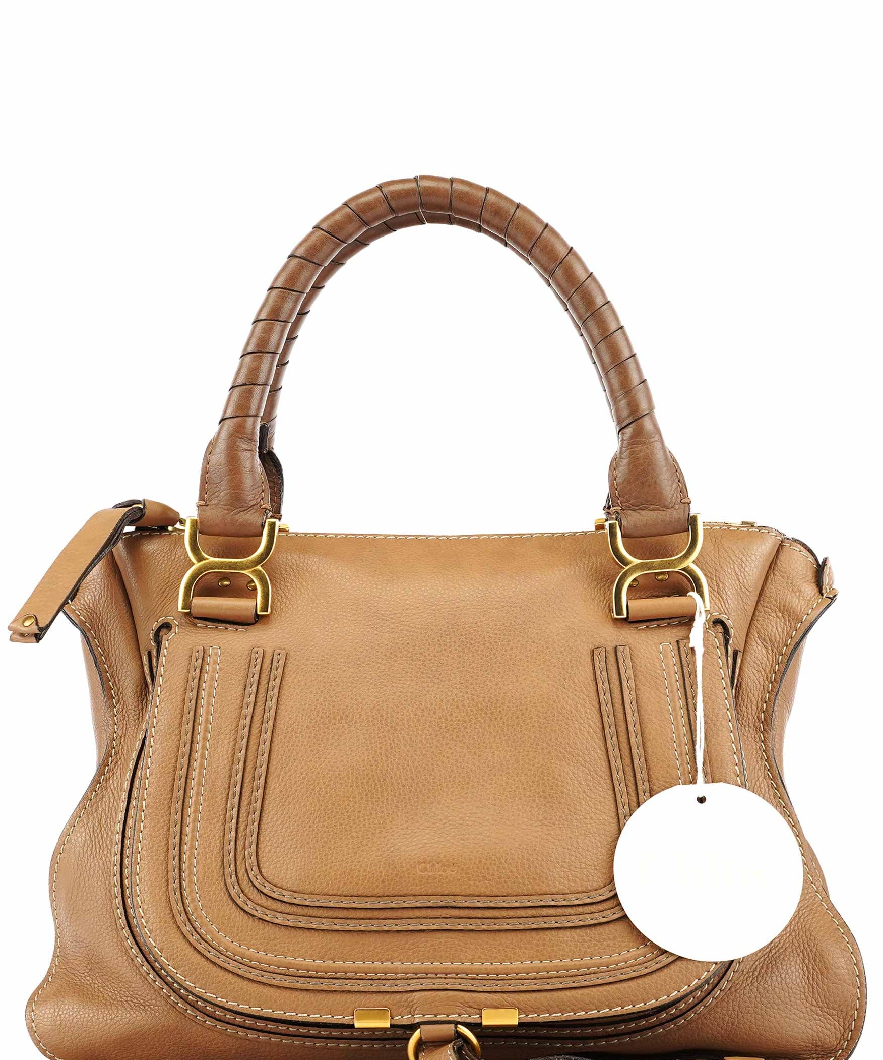 Chloe Light Brown Leather Marcie Shoulder Bag