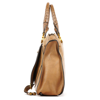 Chloe Light Brown Leather Marcie Shoulder Bag