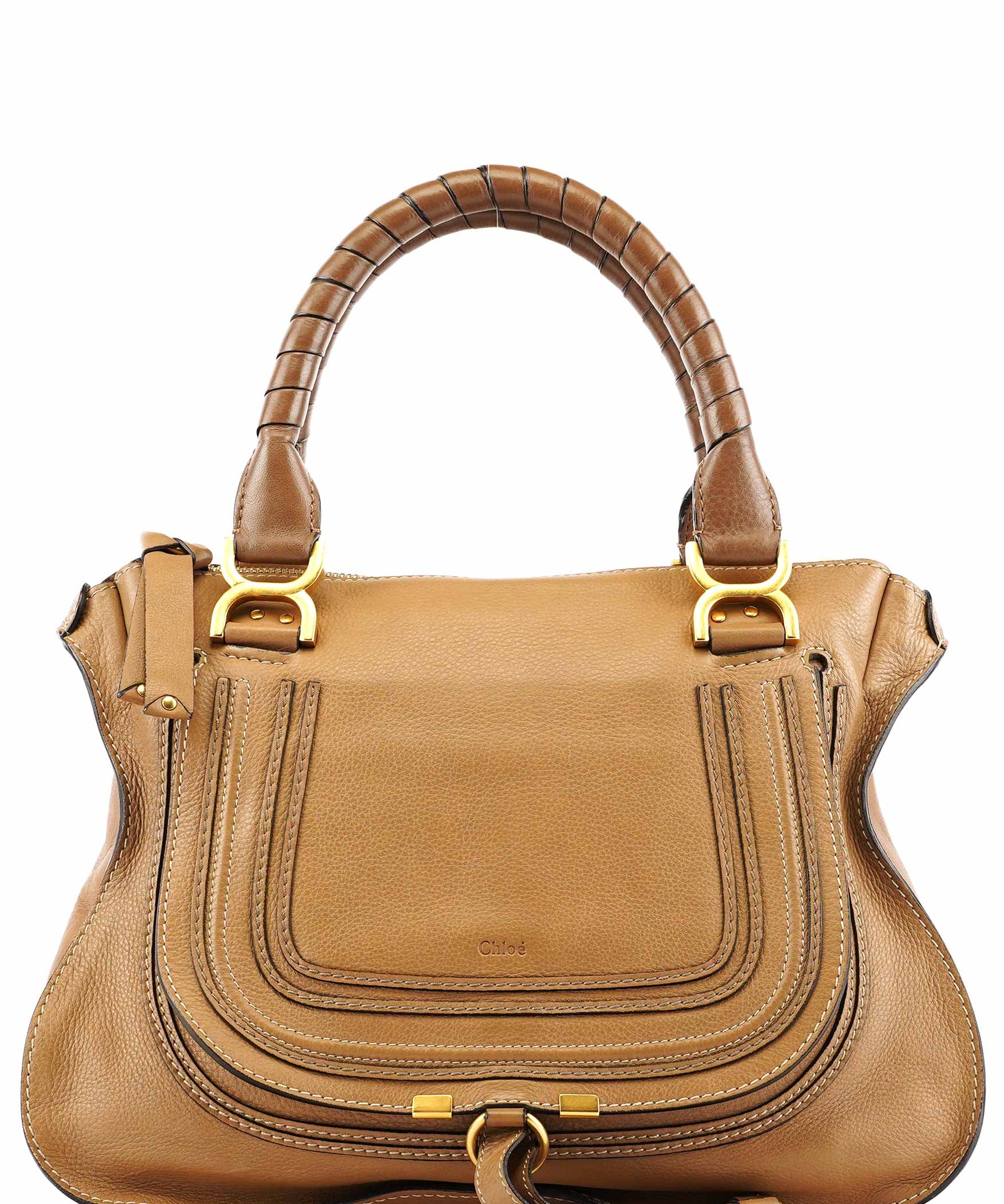 Chloe Light Brown Leather Marcie Shoulder Bag