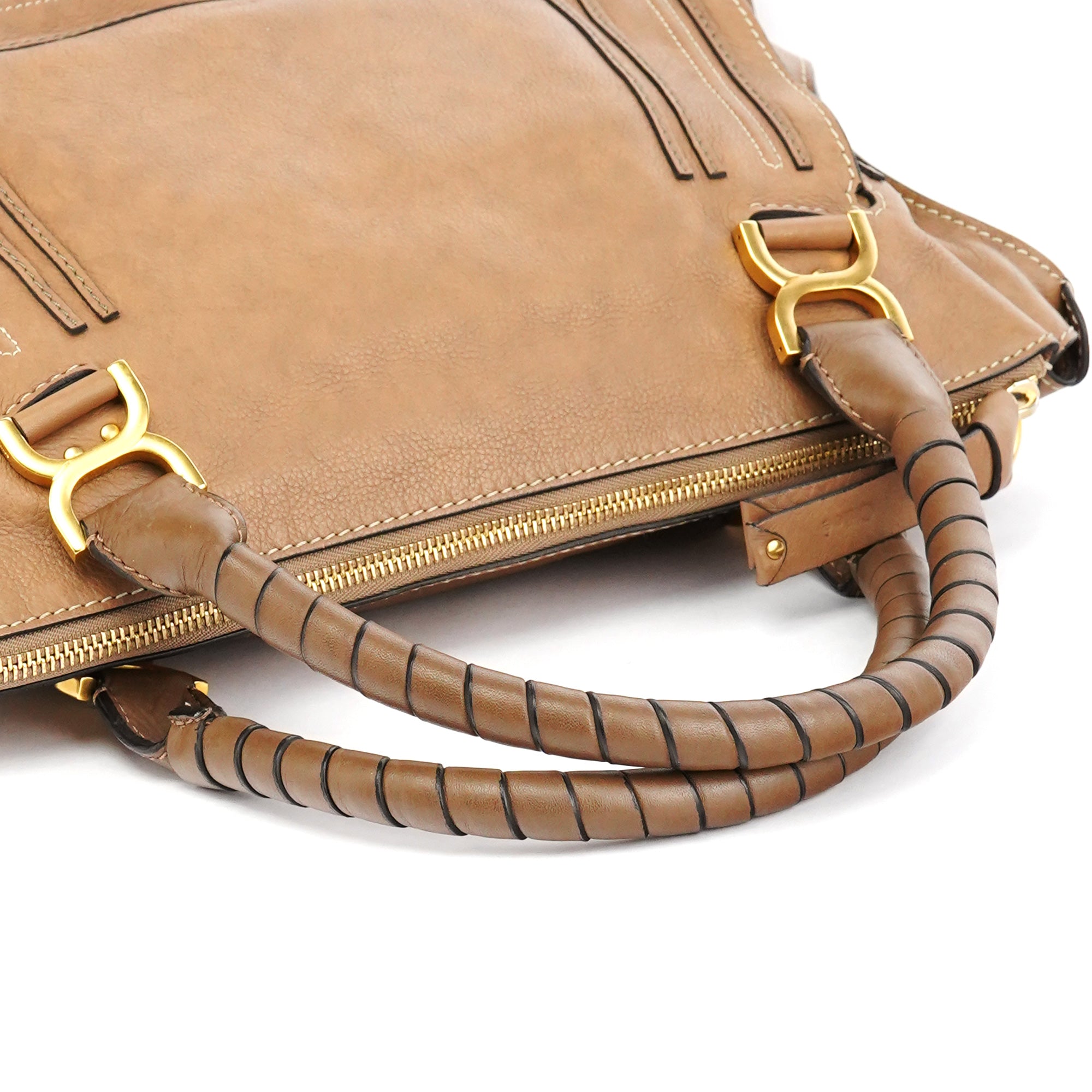 Chloe Light Brown Leather Marcie Shoulder Bag