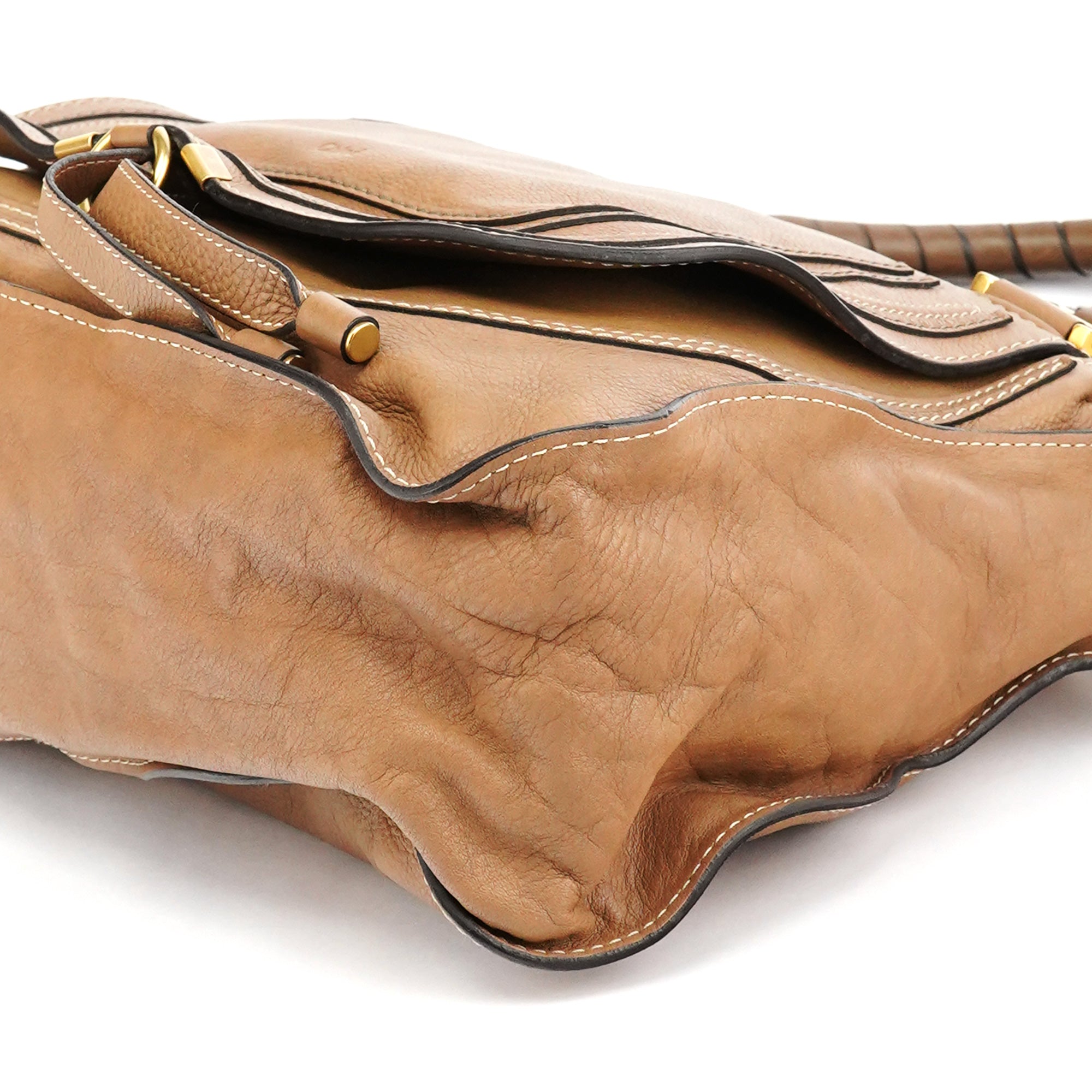 Chloe Light Brown Leather Marcie Shoulder Bag