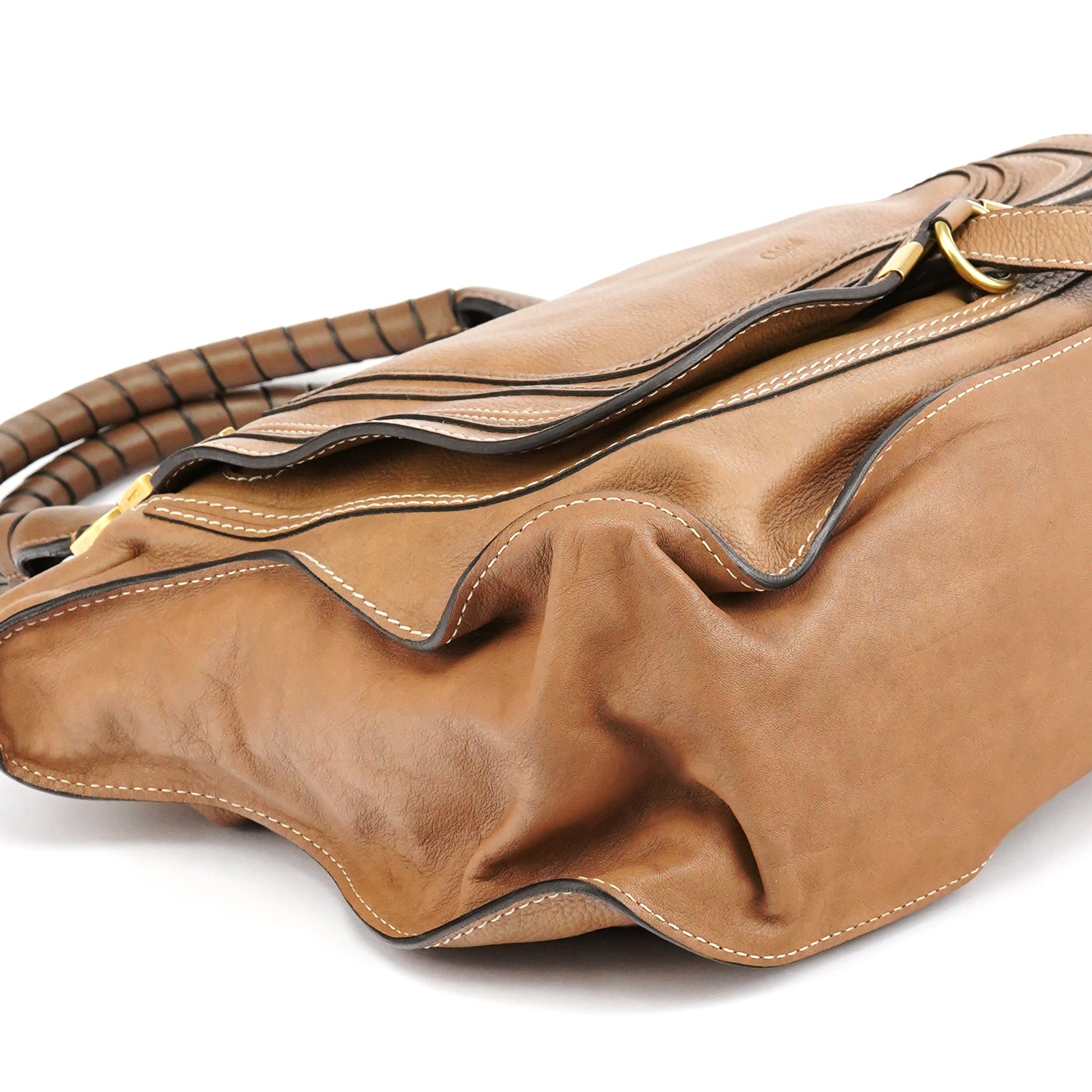 Chloe Light Brown Leather Marcie Shoulder Bag