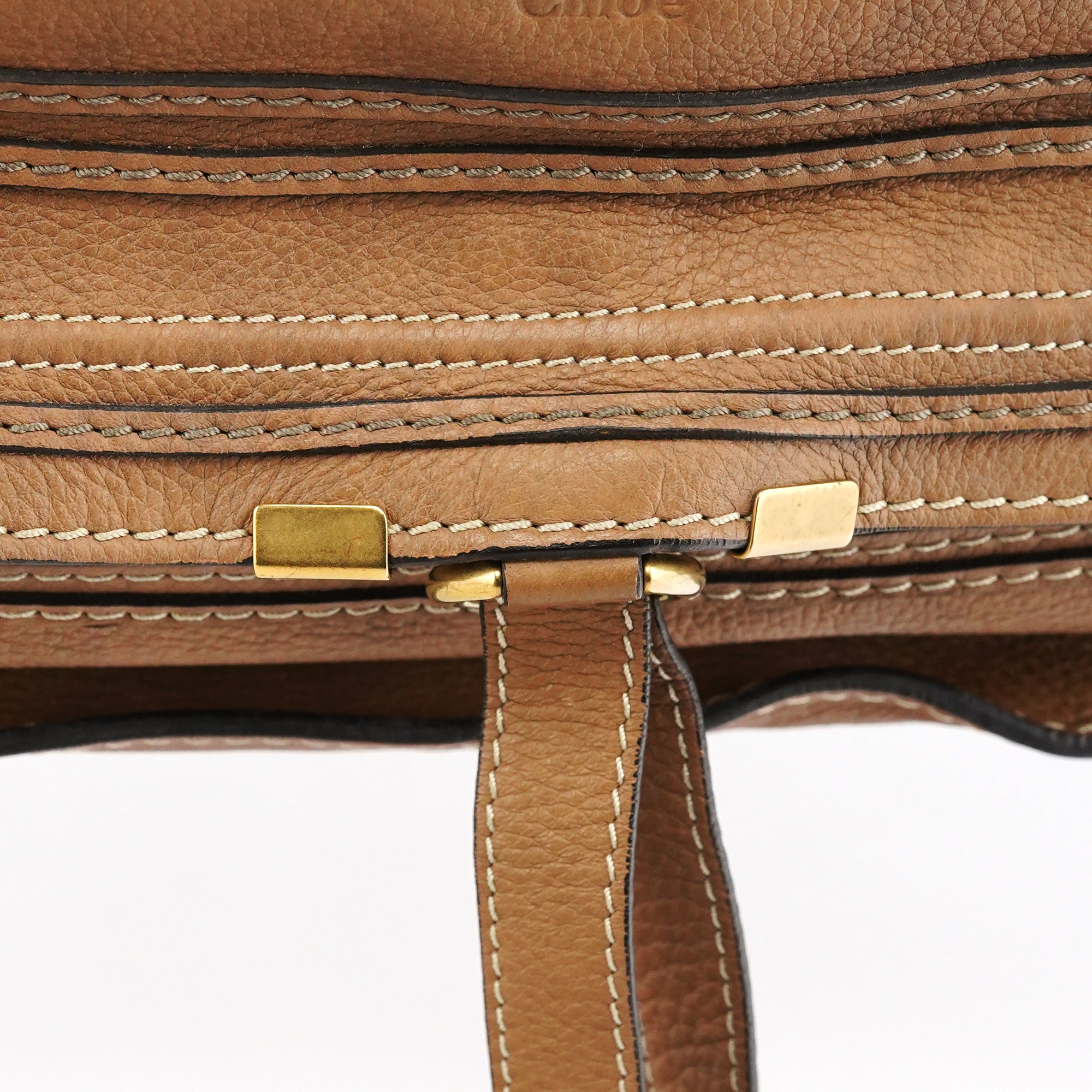 Chloe Light Brown Leather Marcie Shoulder Bag