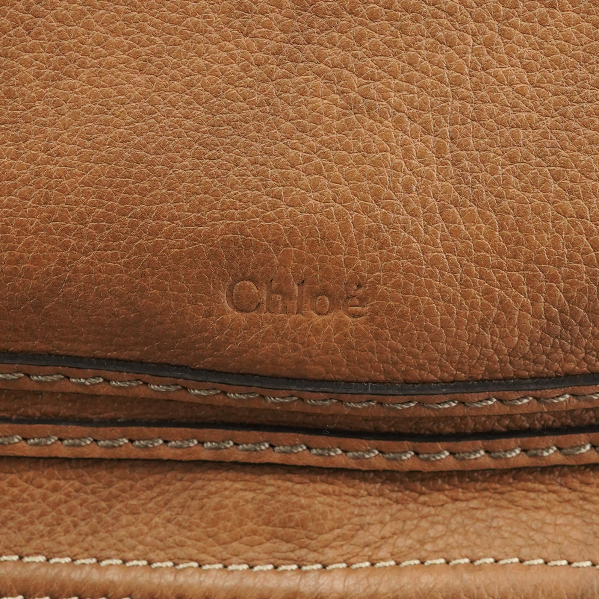 Chloe Light Brown Leather Marcie Shoulder Bag
