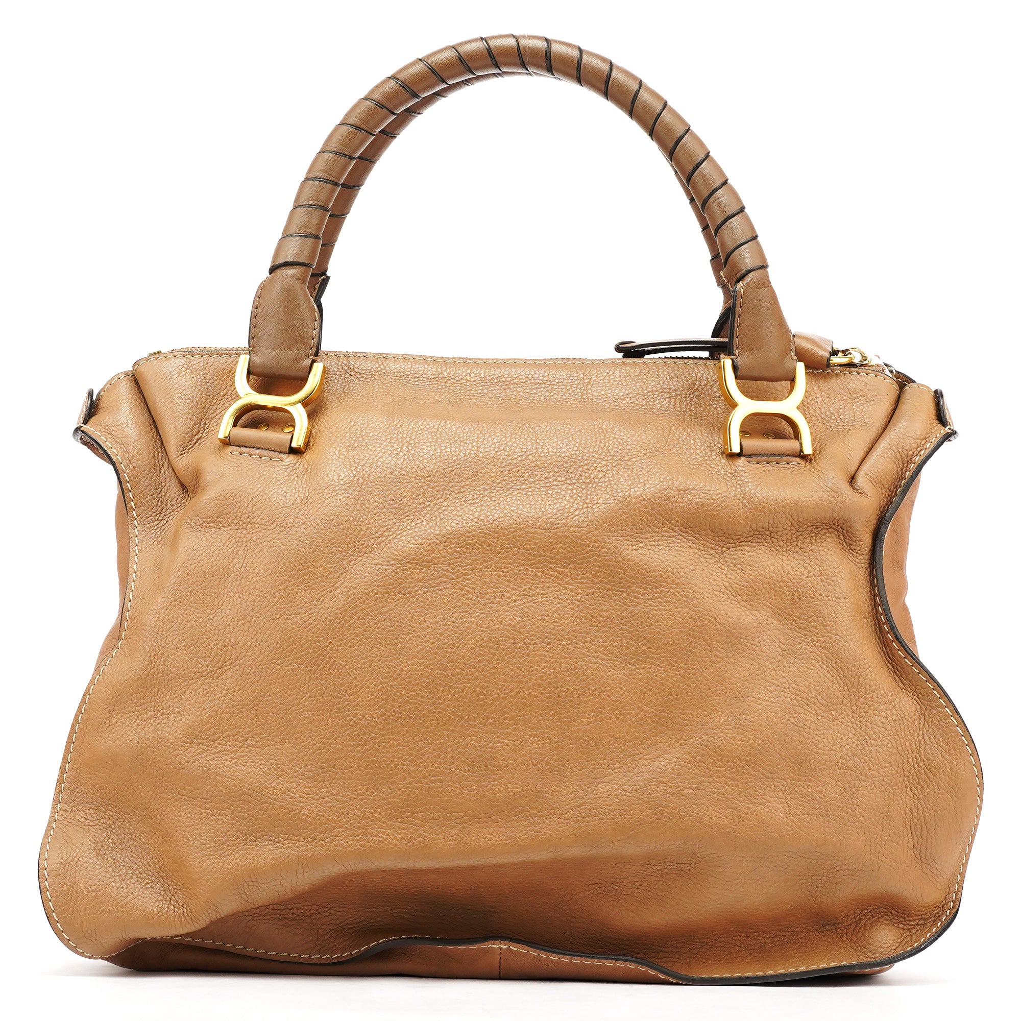 Chloe Light Brown Leather Marcie Shoulder Bag