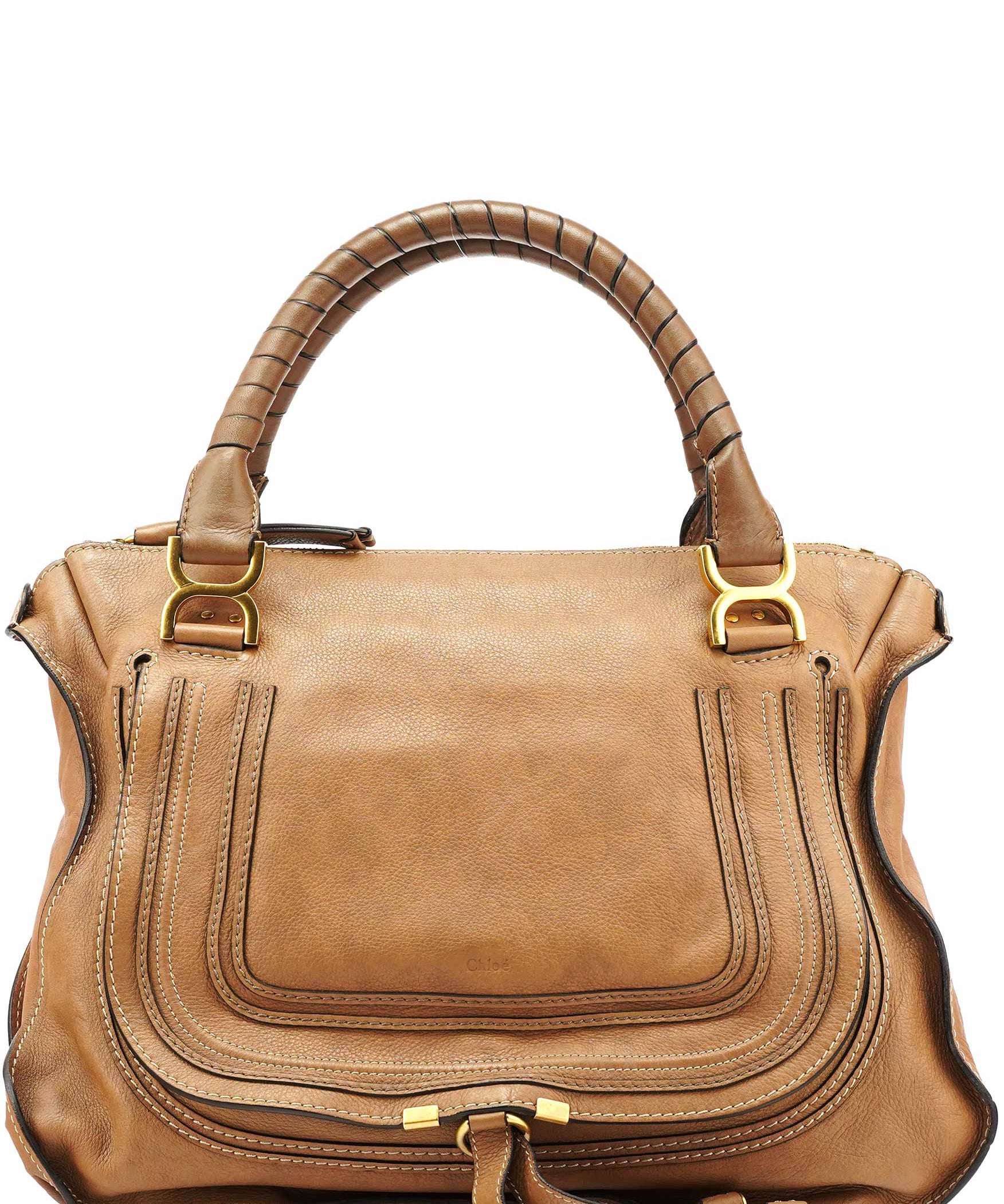 Chloe Light Brown Leather Marcie Shoulder Bag