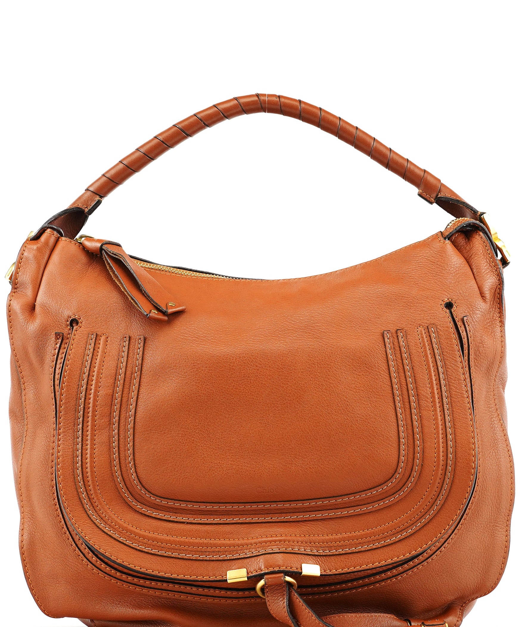 Chloe Light Brown Leather Marcie Shoulder Bag