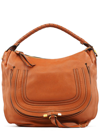 Chloe Light Brown Leather Marcie Shoulder Bag
