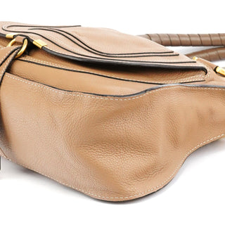 Chloe Light Brown Leather Marcie Shoulder Bag