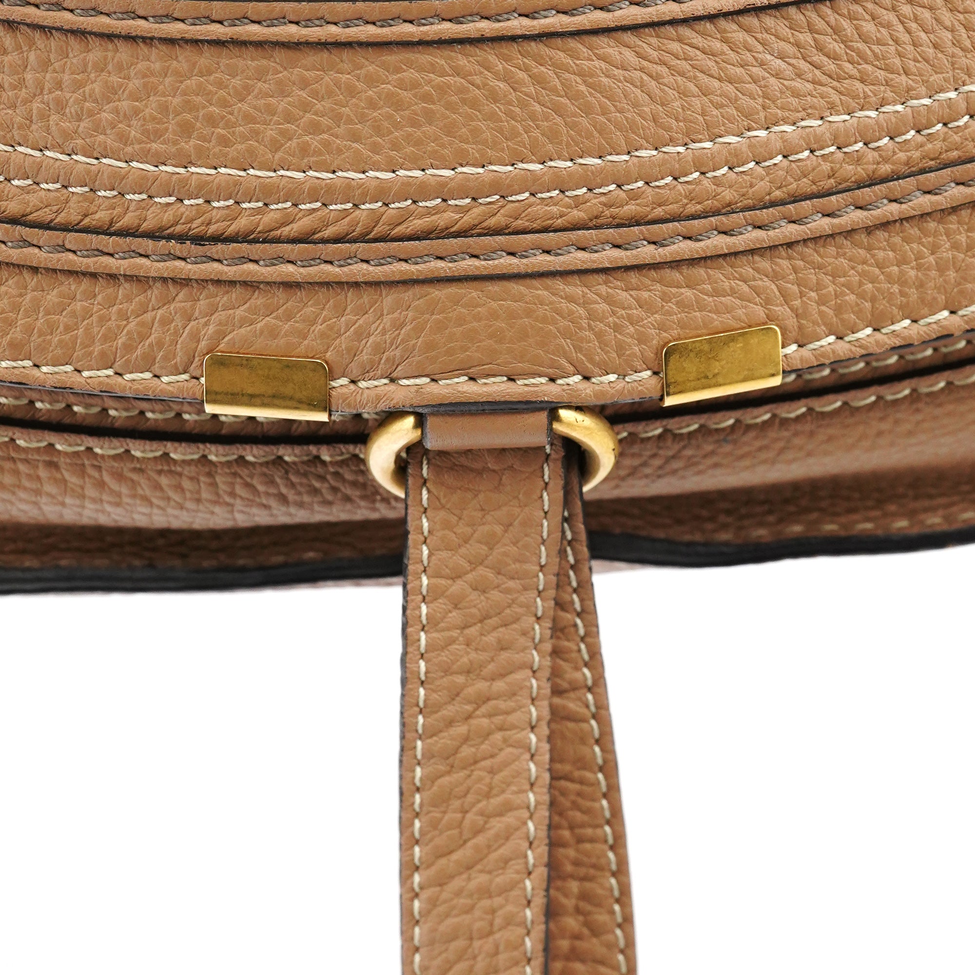Chloe Light Brown Leather Marcie Shoulder Bag
