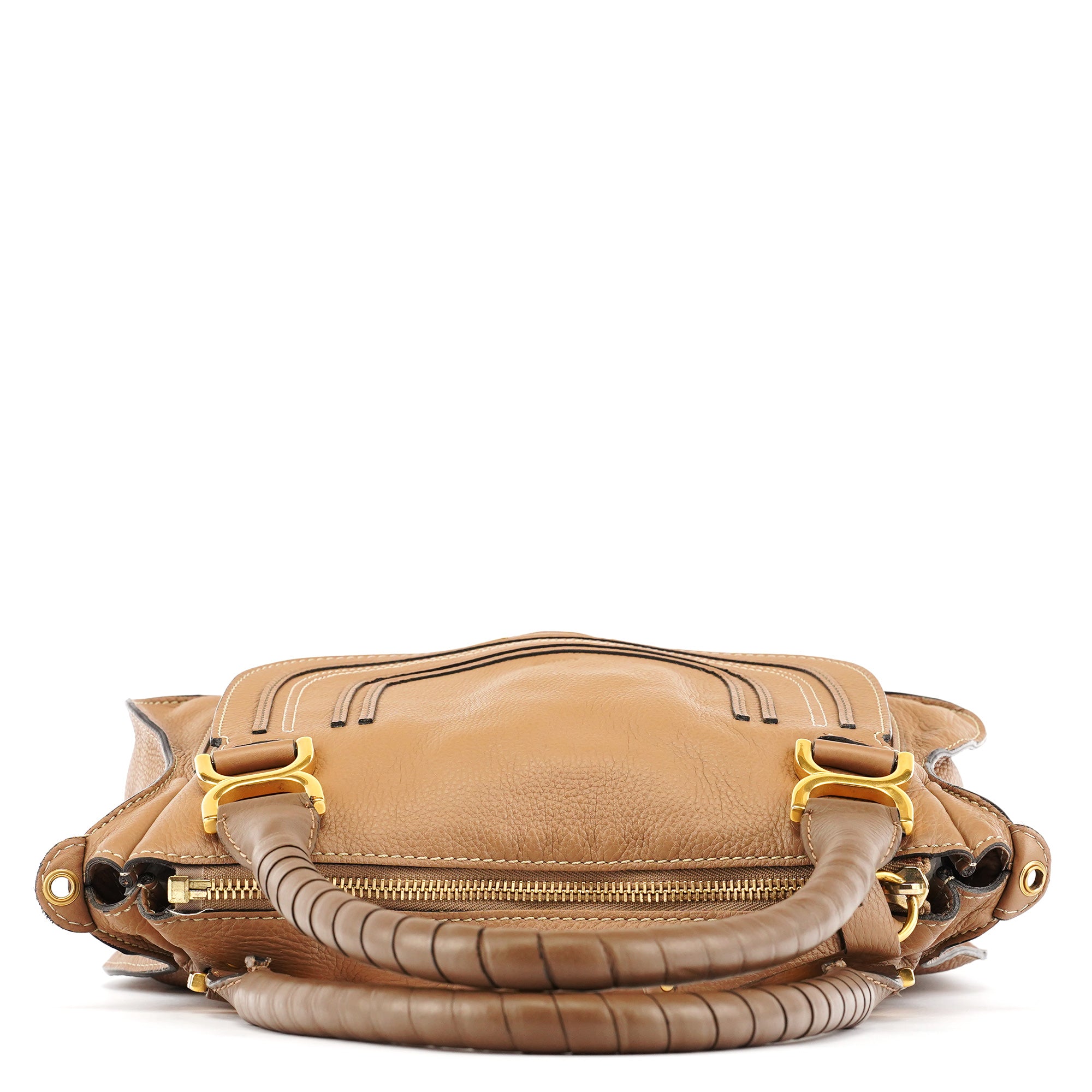 Chloe Light Brown Leather Marcie Shoulder Bag