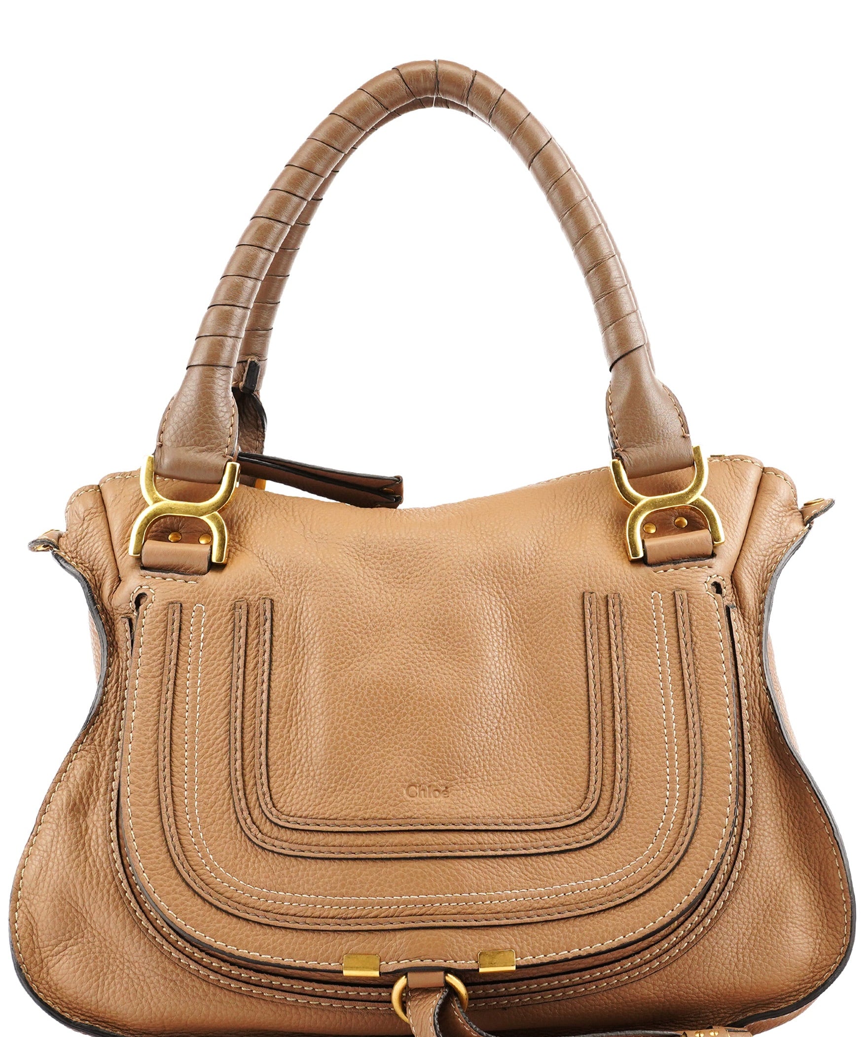 Chloe Light Brown Leather Marcie Shoulder Bag