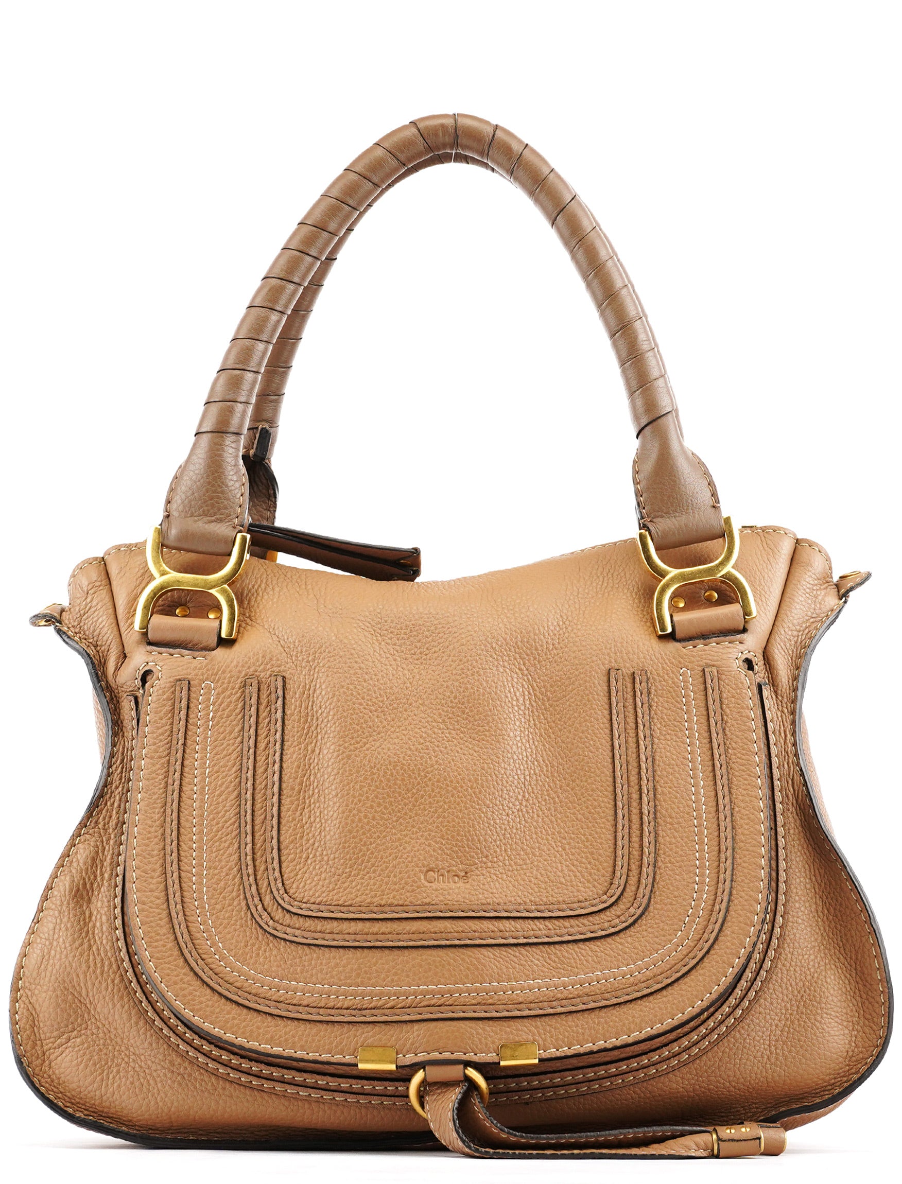 Chloe Light Brown Leather Marcie Shoulder Bag