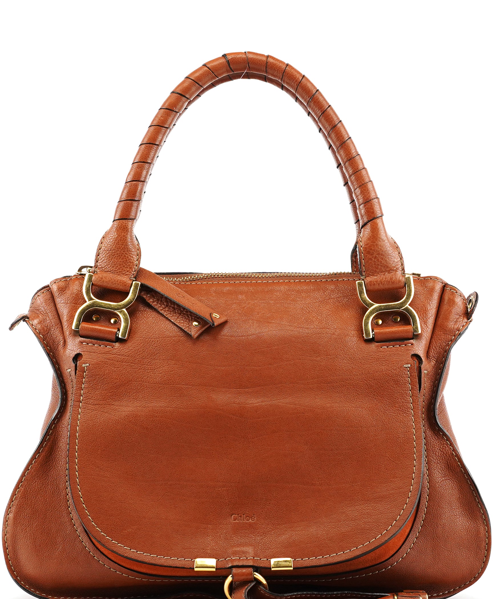 Chloé Light Brown Leather Marcie Shoulder Bag