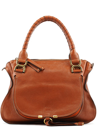 Chloé Light Brown Leather Marcie Shoulder Bag