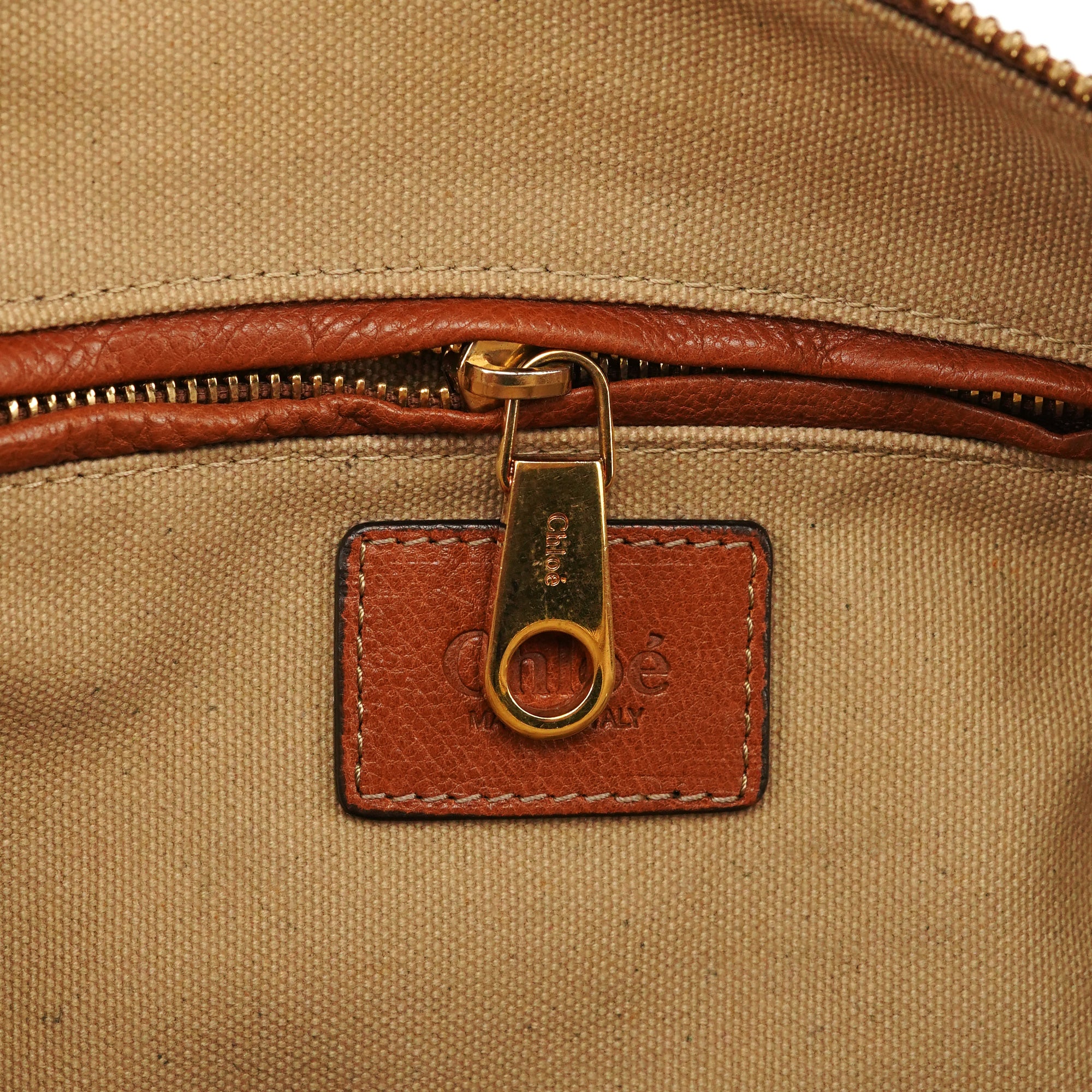 Chloé Light Brown Leather Marcie Shoulder Bag