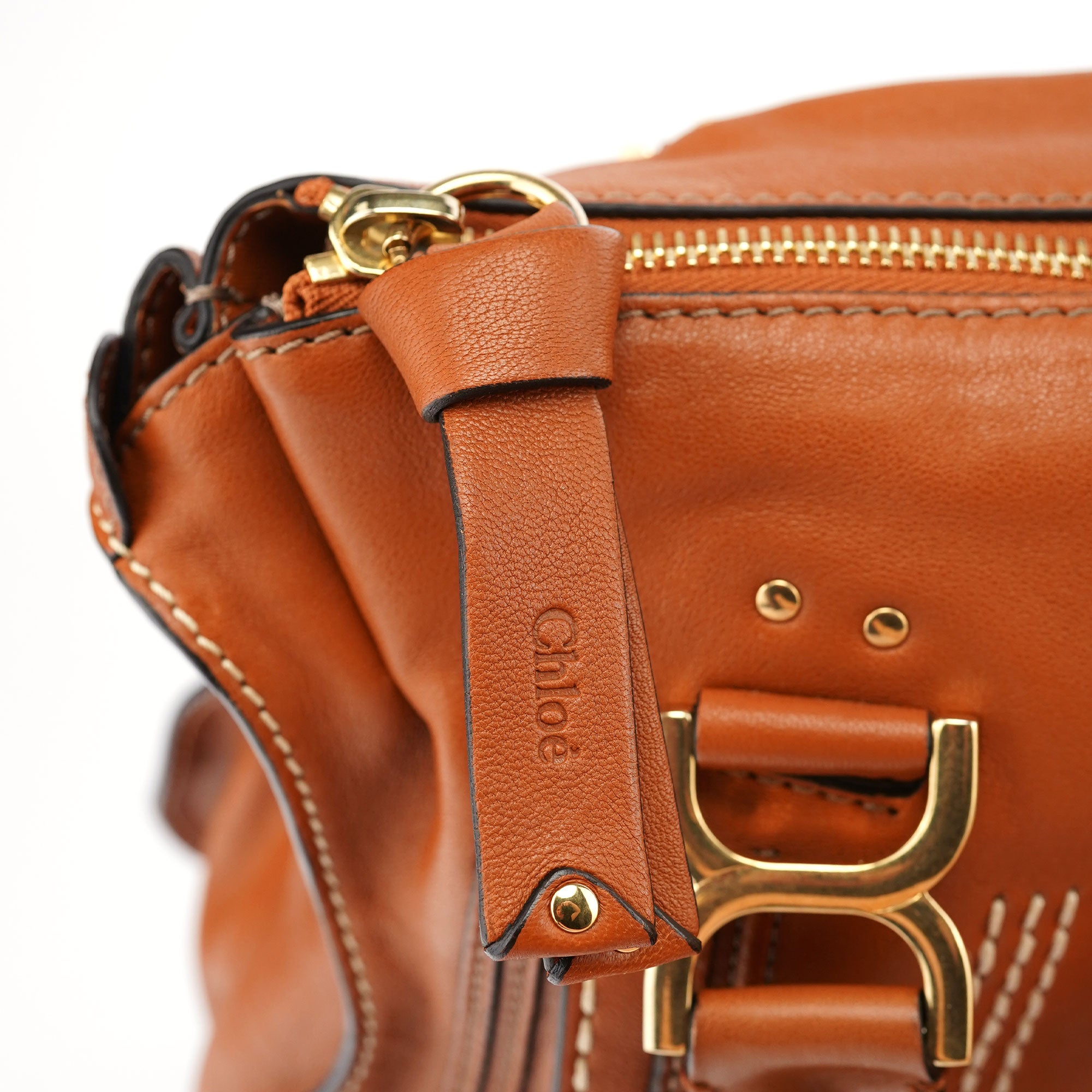 Chloé Light Brown Leather Marcie Tote Bag