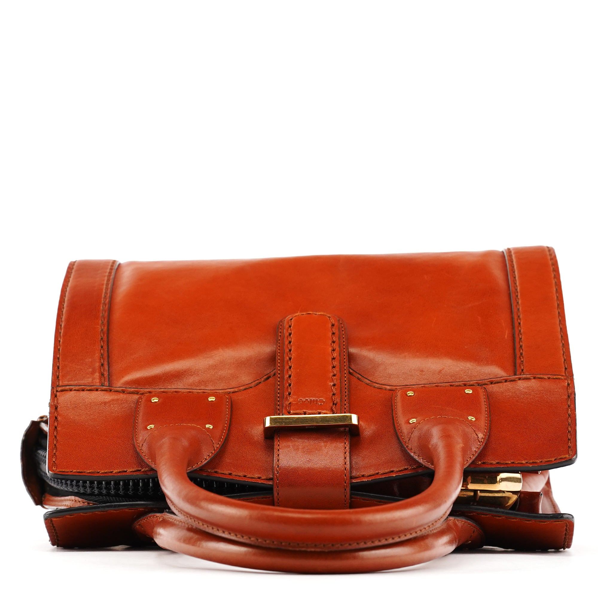 Chloé Light Brown Leather Oversized Zipper Bag