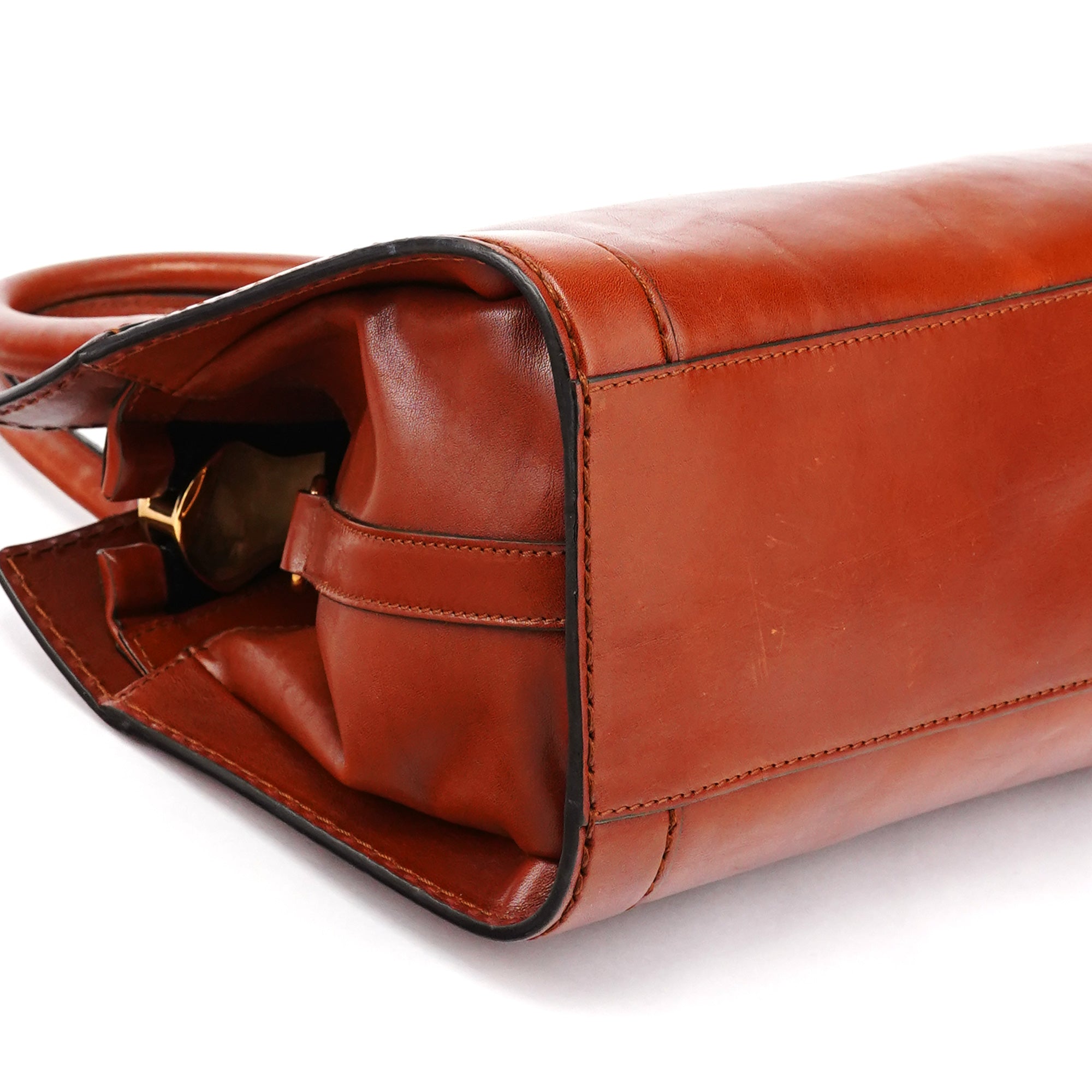 Chloé Light Brown Leather Oversized Zipper Bag