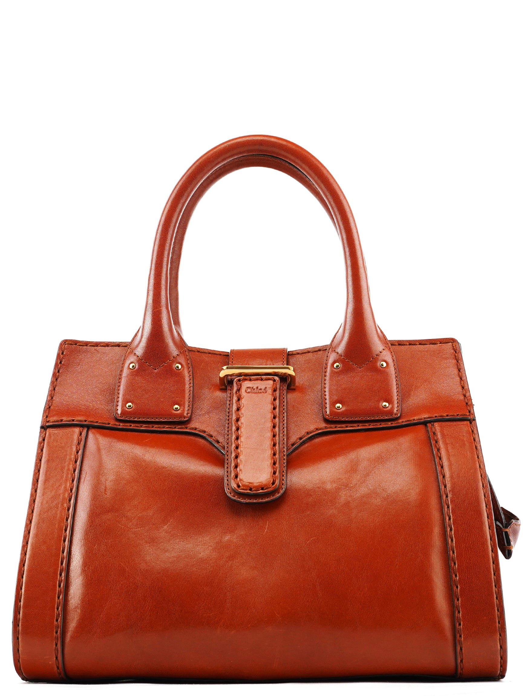 Chloé Light Brown Leather Oversized Zipper Bag