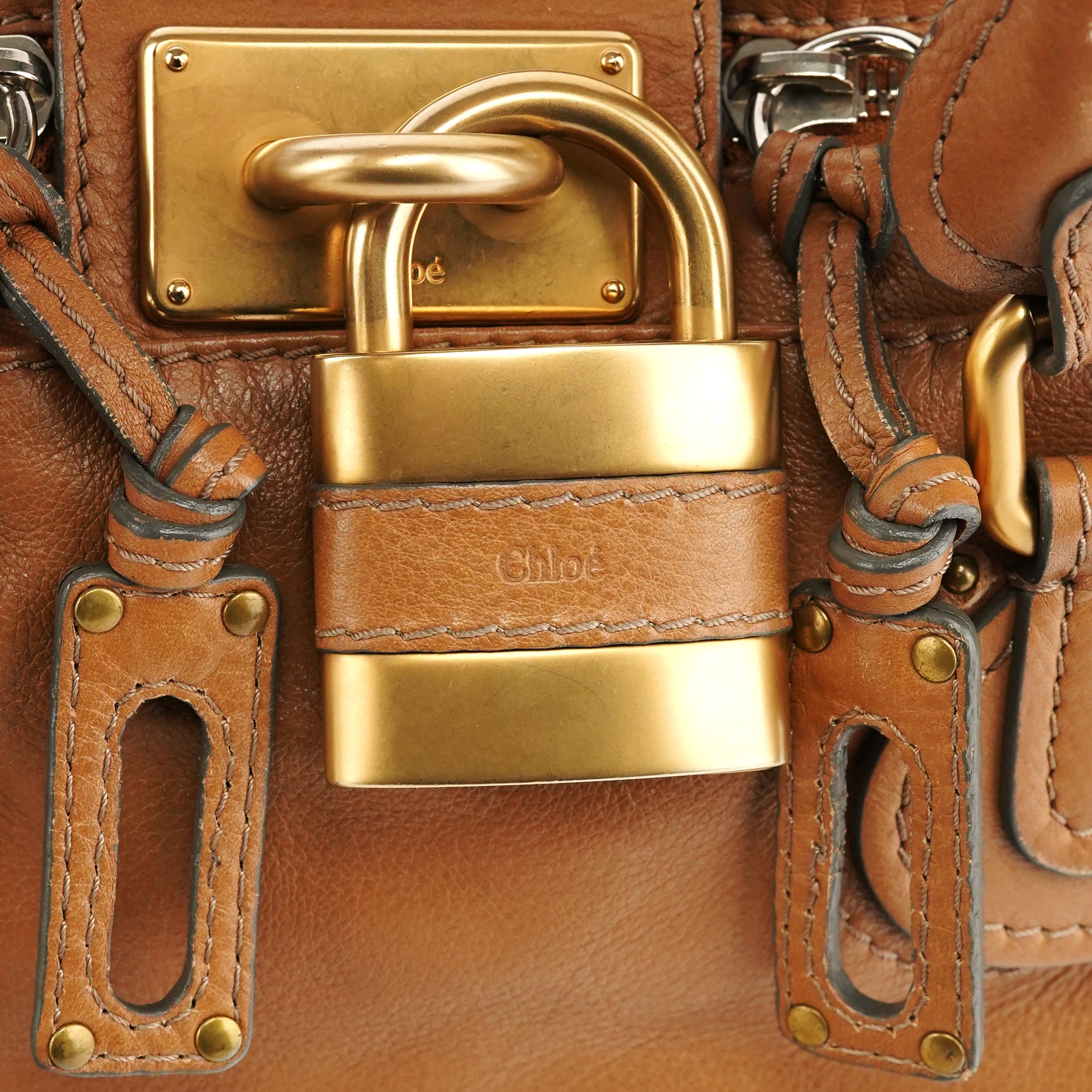 Chloe Light Brown Leather Paddington Shoulder Bag